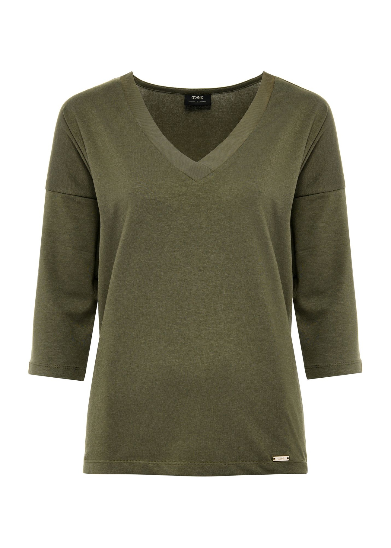Khaki women's blouse BLUDT-0156-55(W25)-04