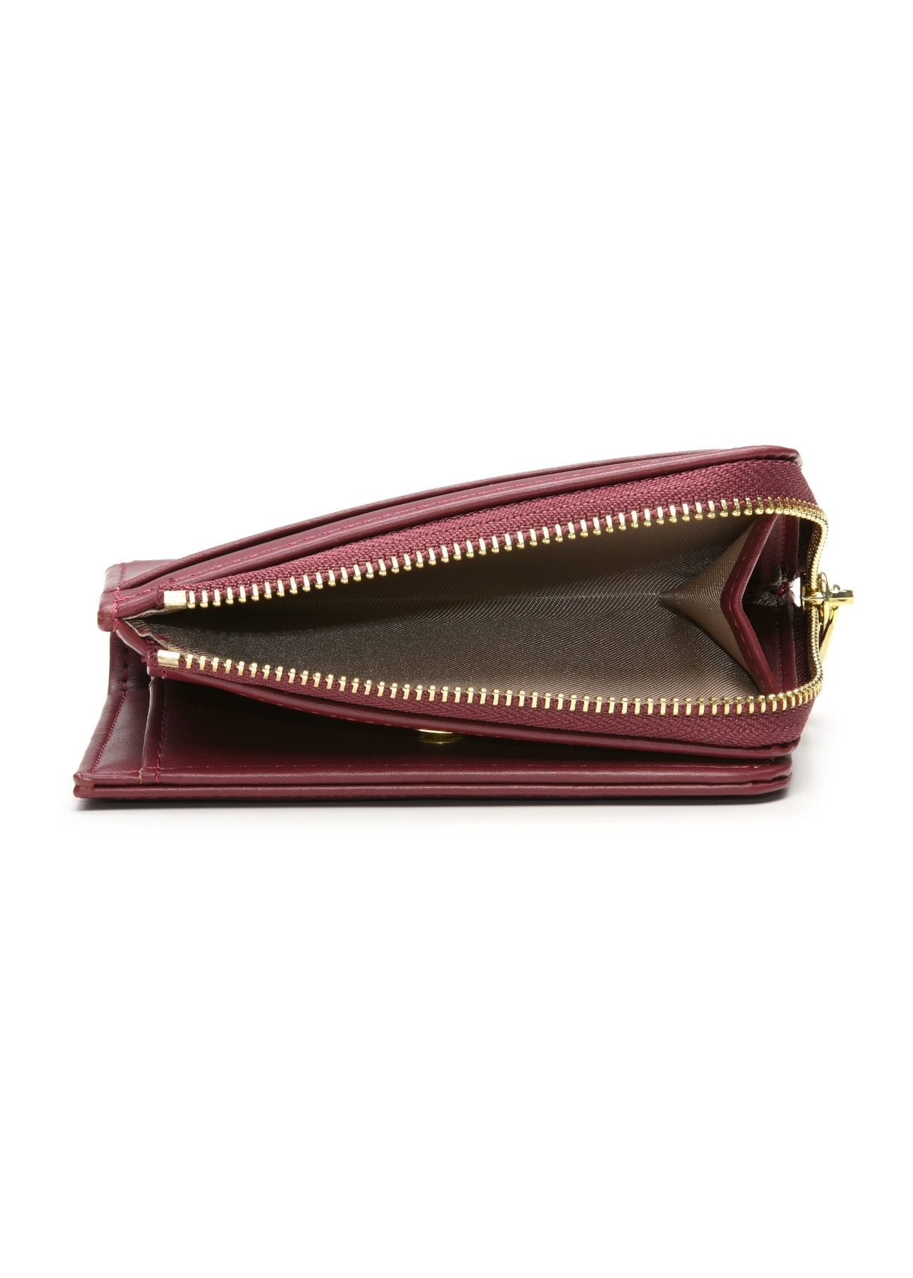 Burgundy small women's wallet POREC-0400A-49(Z25), product view from above on a white background.