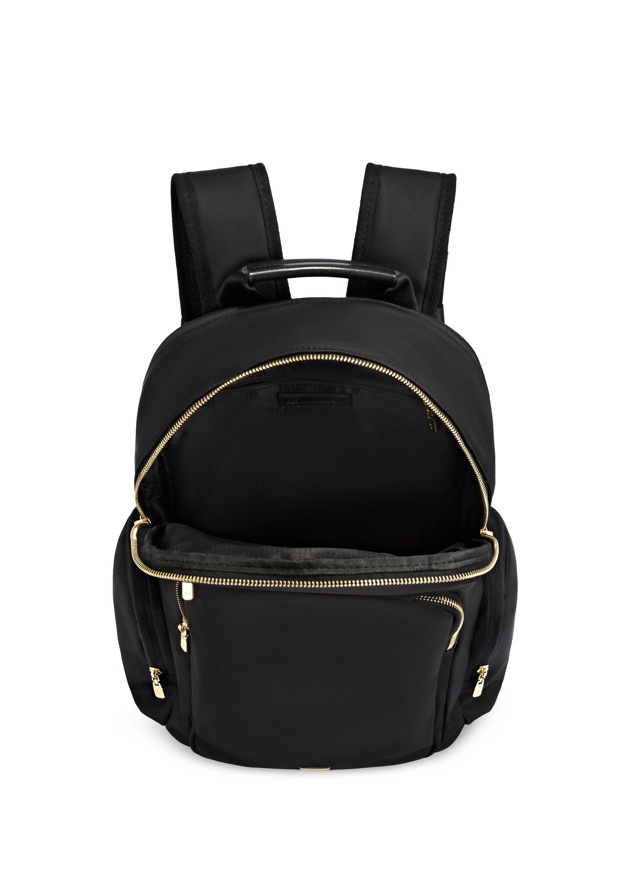 Black large women's backpack TOREN-0321-99(Z25), product view from above on a white background.