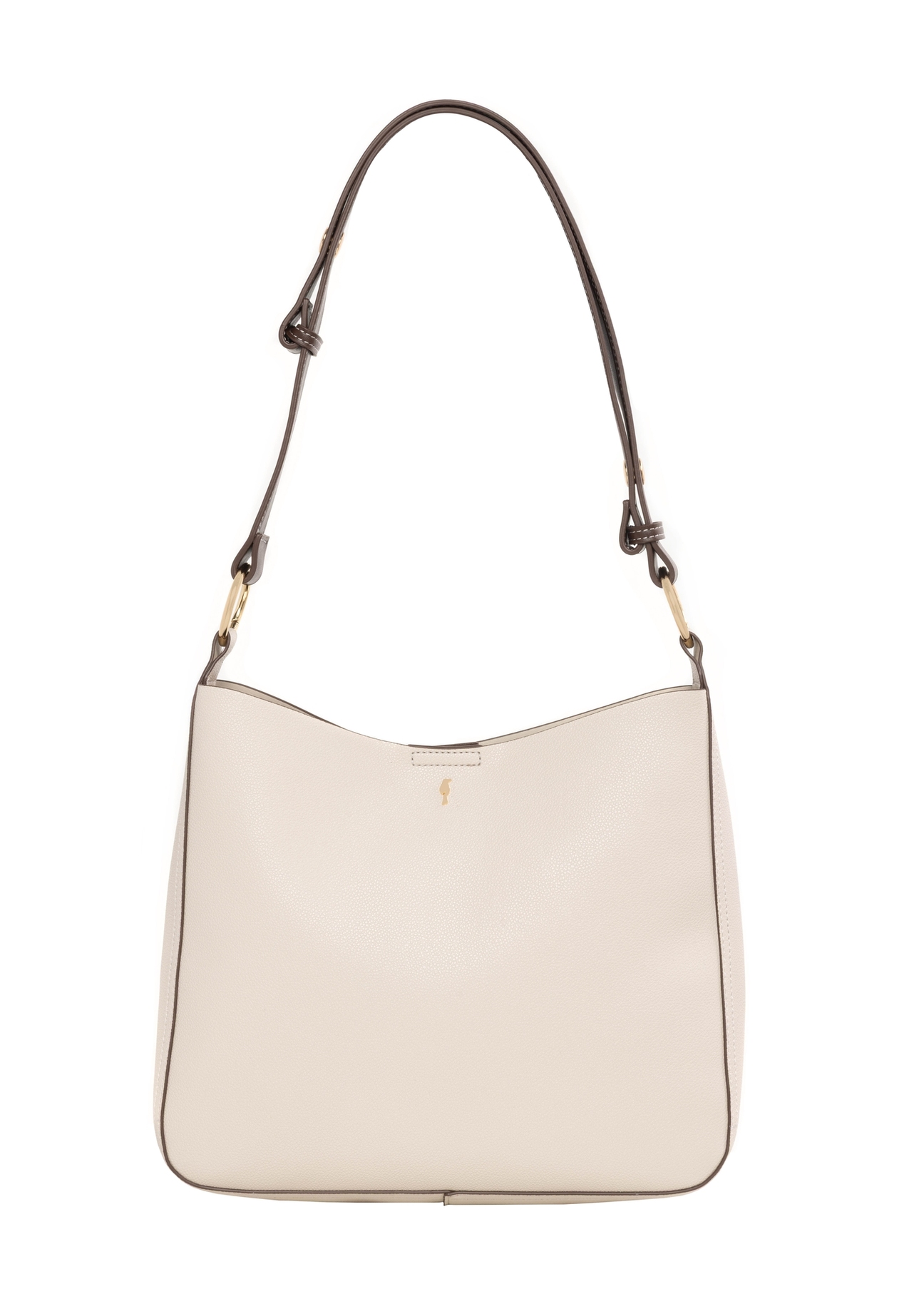 Women's ecru hobo bag TOREC-1257-0B(Z26). Product view from the front on a white background.