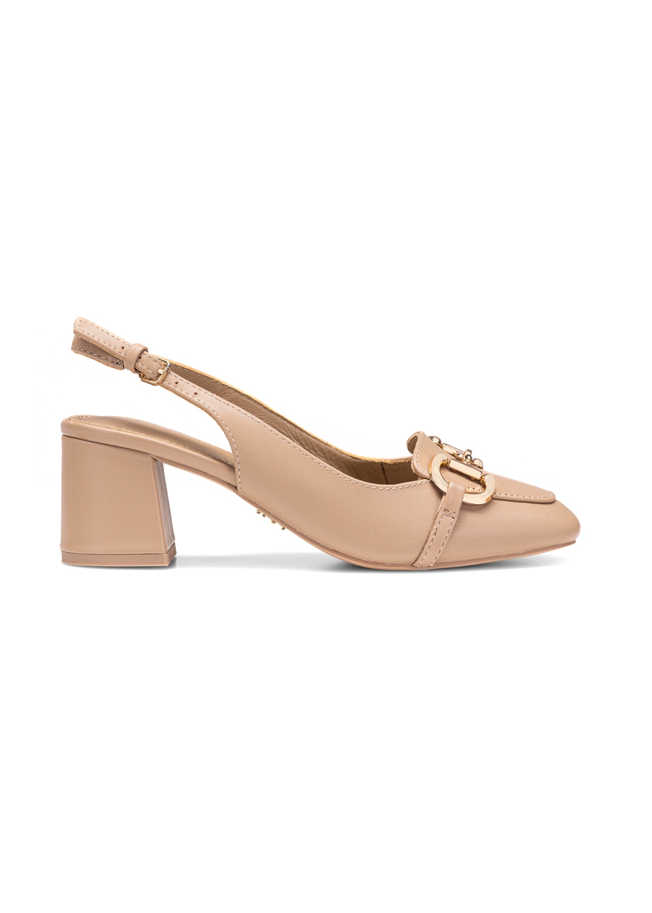 Women's leather pumps with open heel BUTYD-1172-81(W25)-01