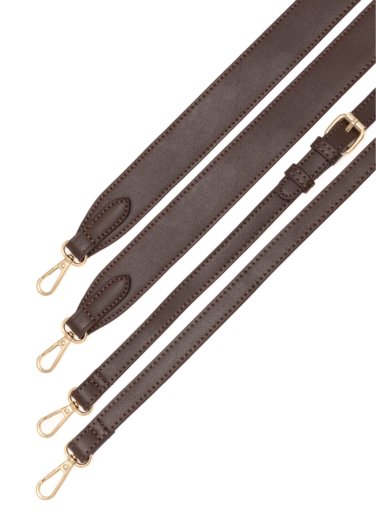 Chocolate women's messenger bag TOREC-0930B-89(Z25), view of the bag's straps on a white background.