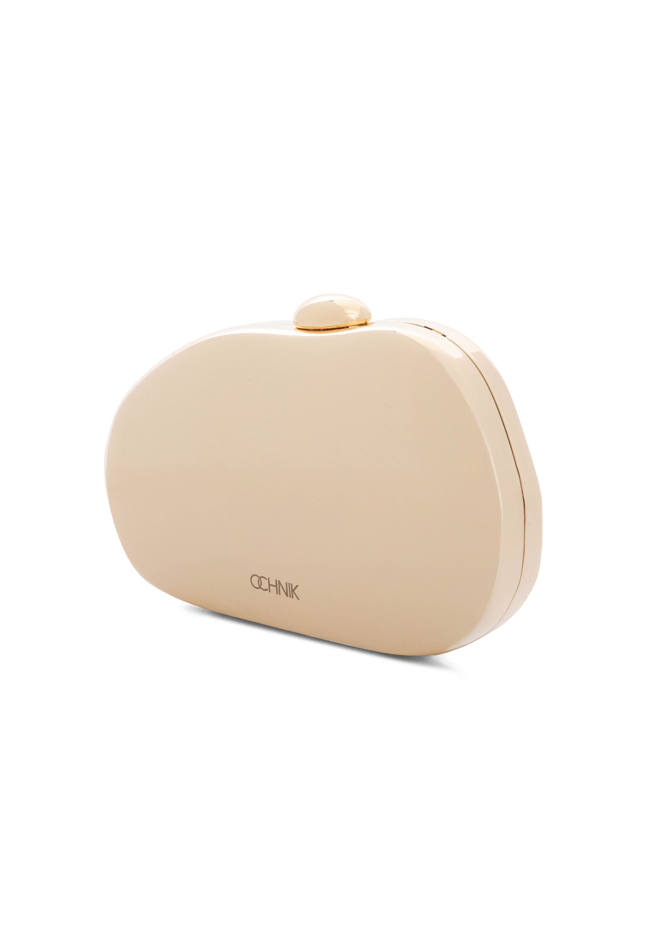 Gold oval small women's handbag TOREC-1211-2X(W26) - diagonal product view, on a white background.