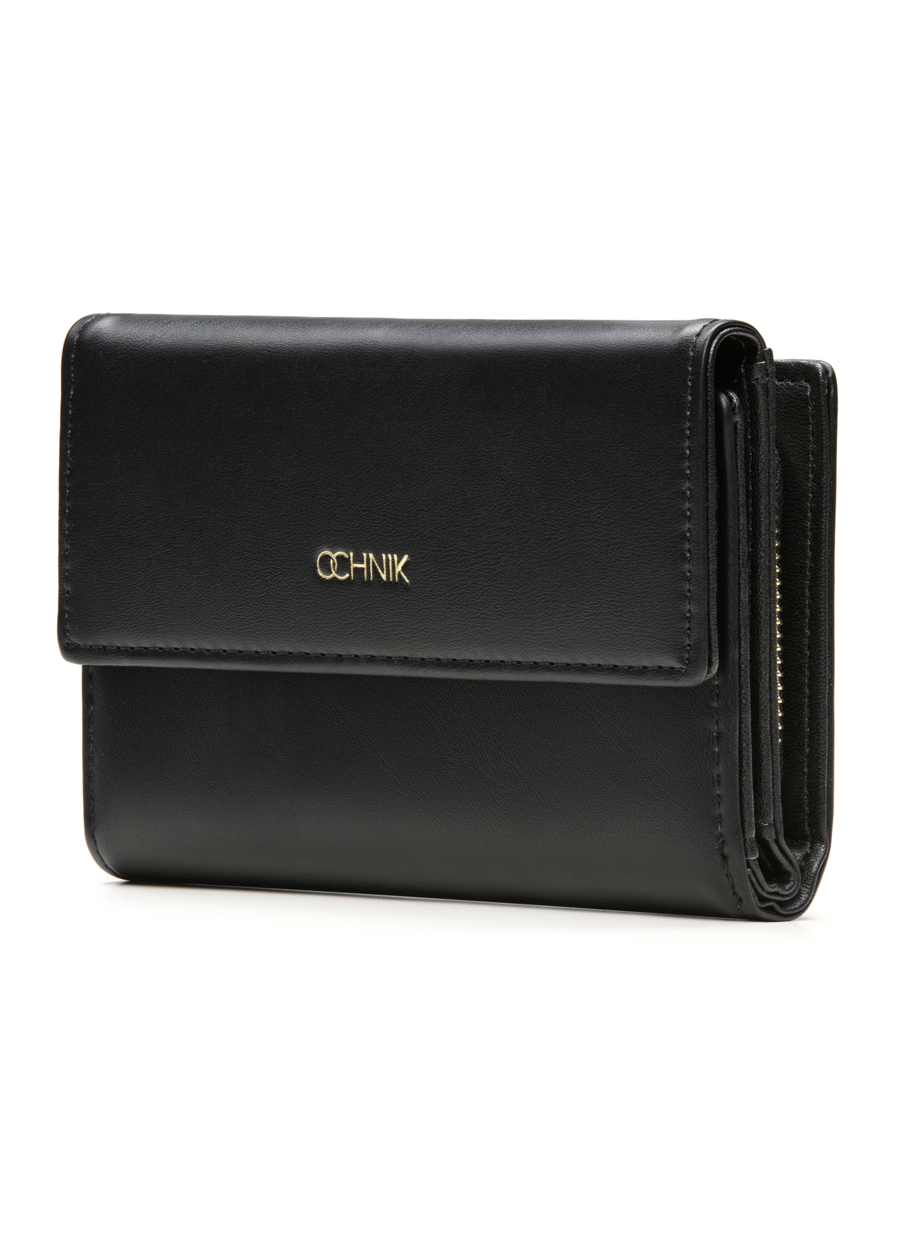 Black women's wallet POREC-0426-99(Z25), diagonal product view on white background.