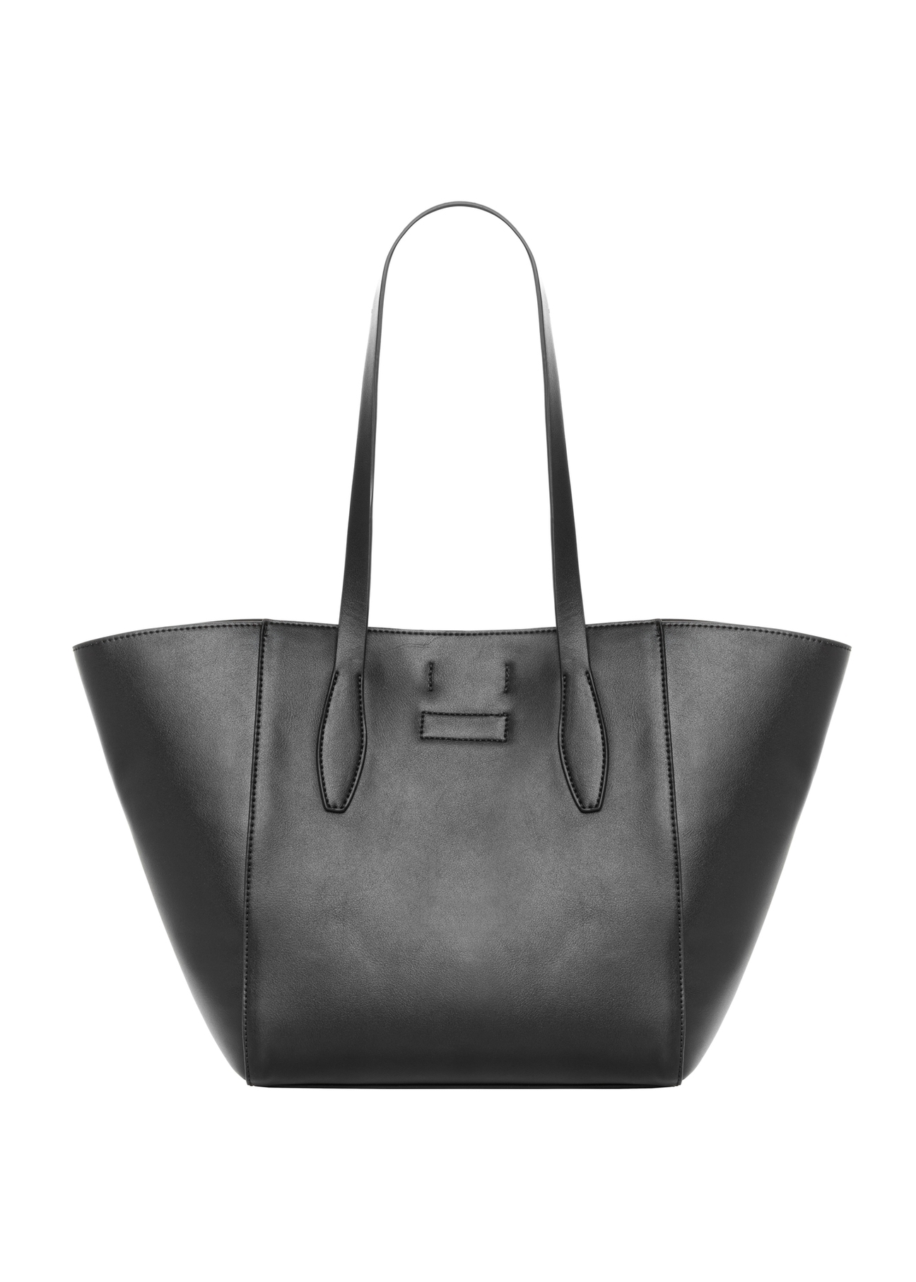 Black women's shopper bag TOREC-1375-99(Z26). Back view on a white background.