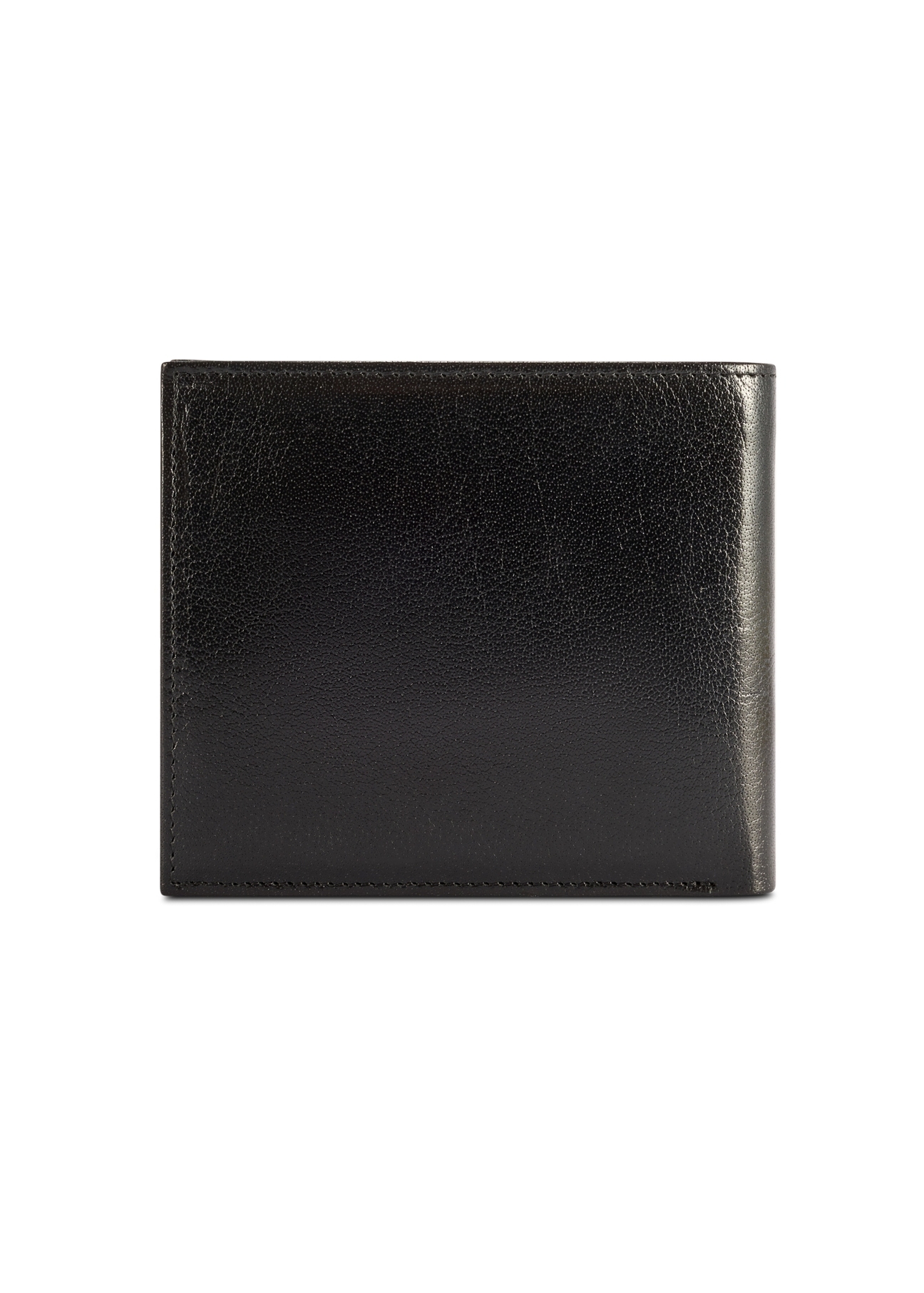 Black men's leather wallet PORMS-0675-99(W26), product view from the back on a white background.