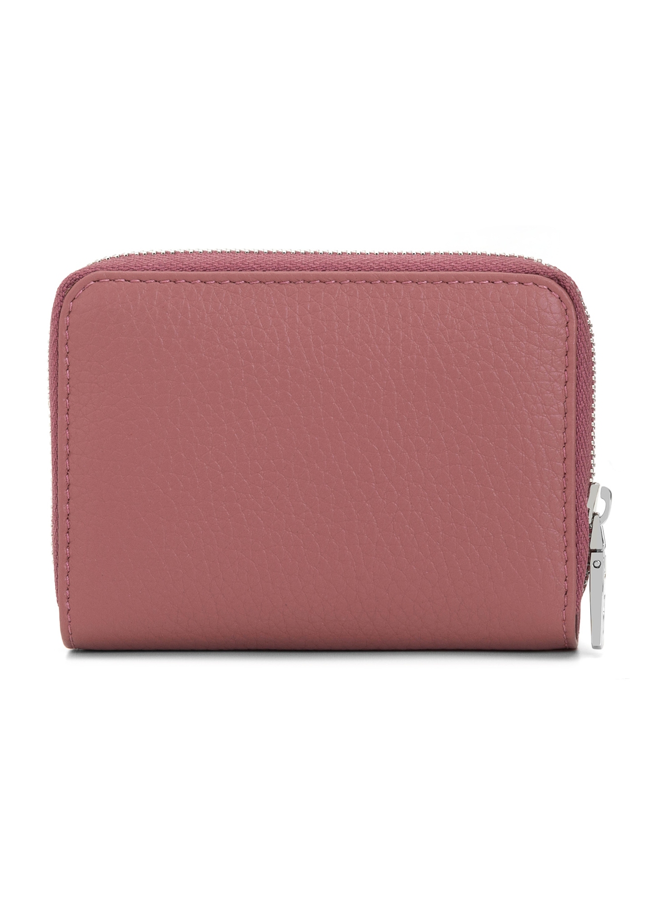 Small leather pink women's wallet PORES-0833G-31(Z25), back view of the product on a white background.