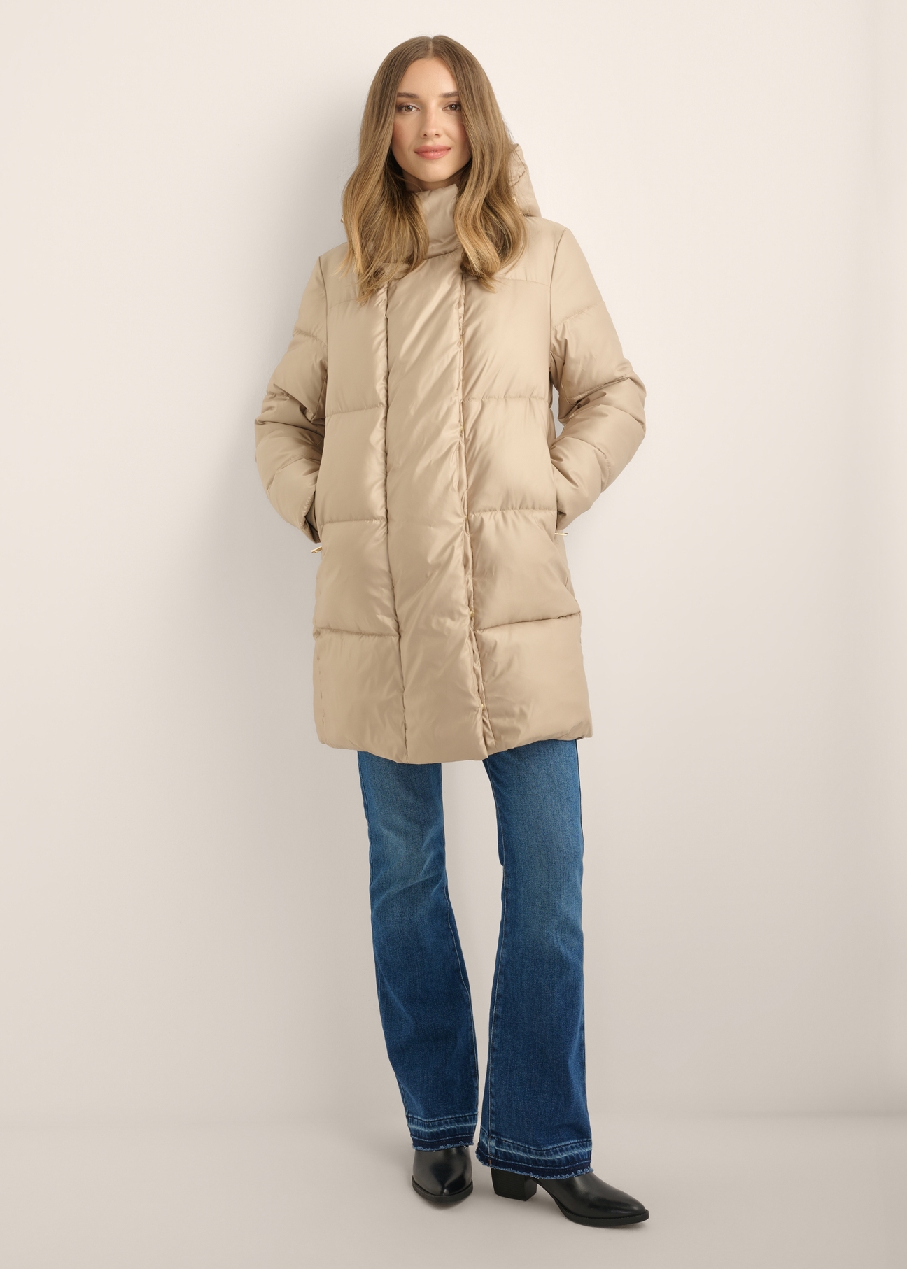 Beige women's winter jacket KURDT-0703-1A(Z26)