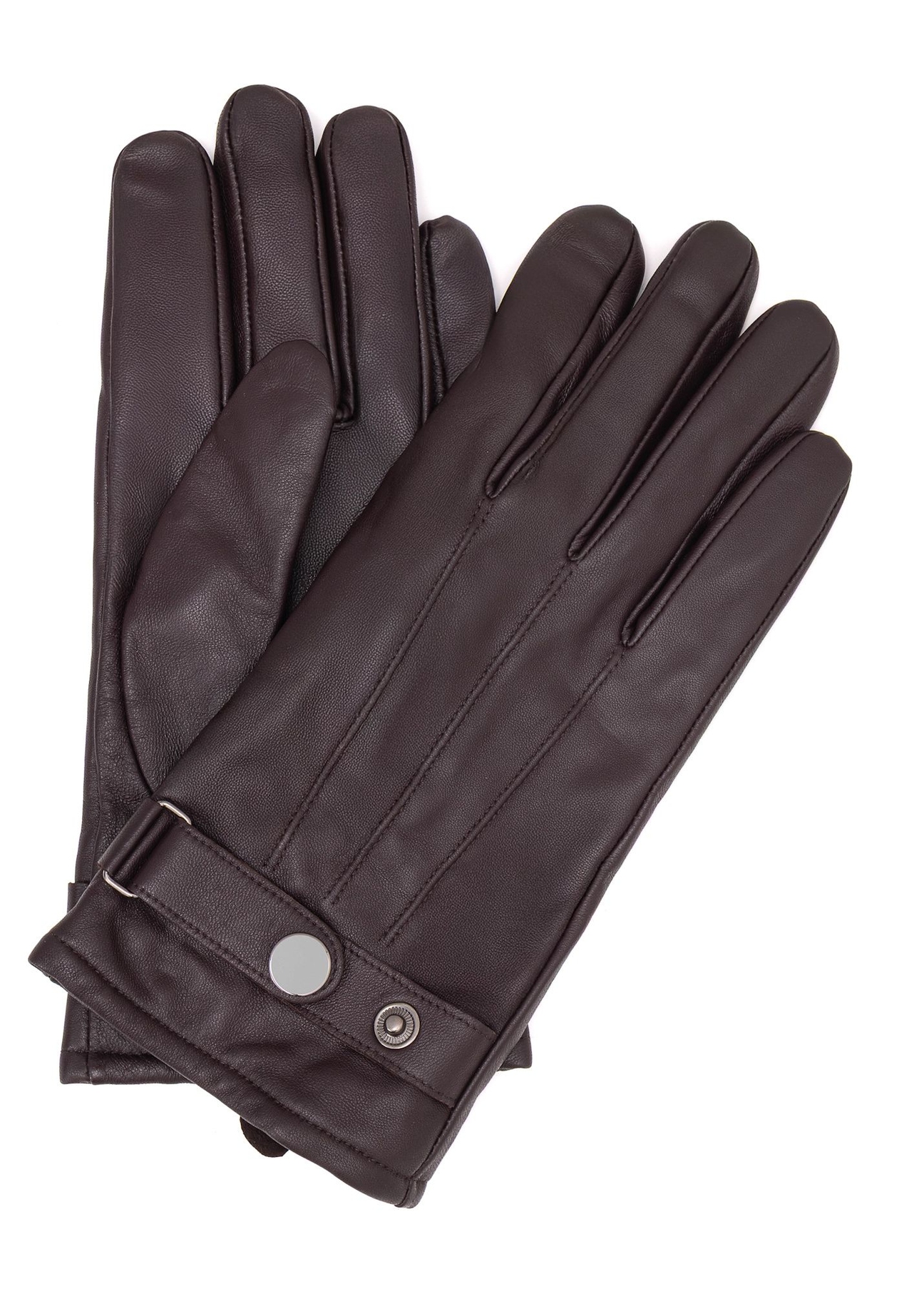 Men's adjustable leather gloves REKMS-0022A-1I(Z26), front product view on white background.
