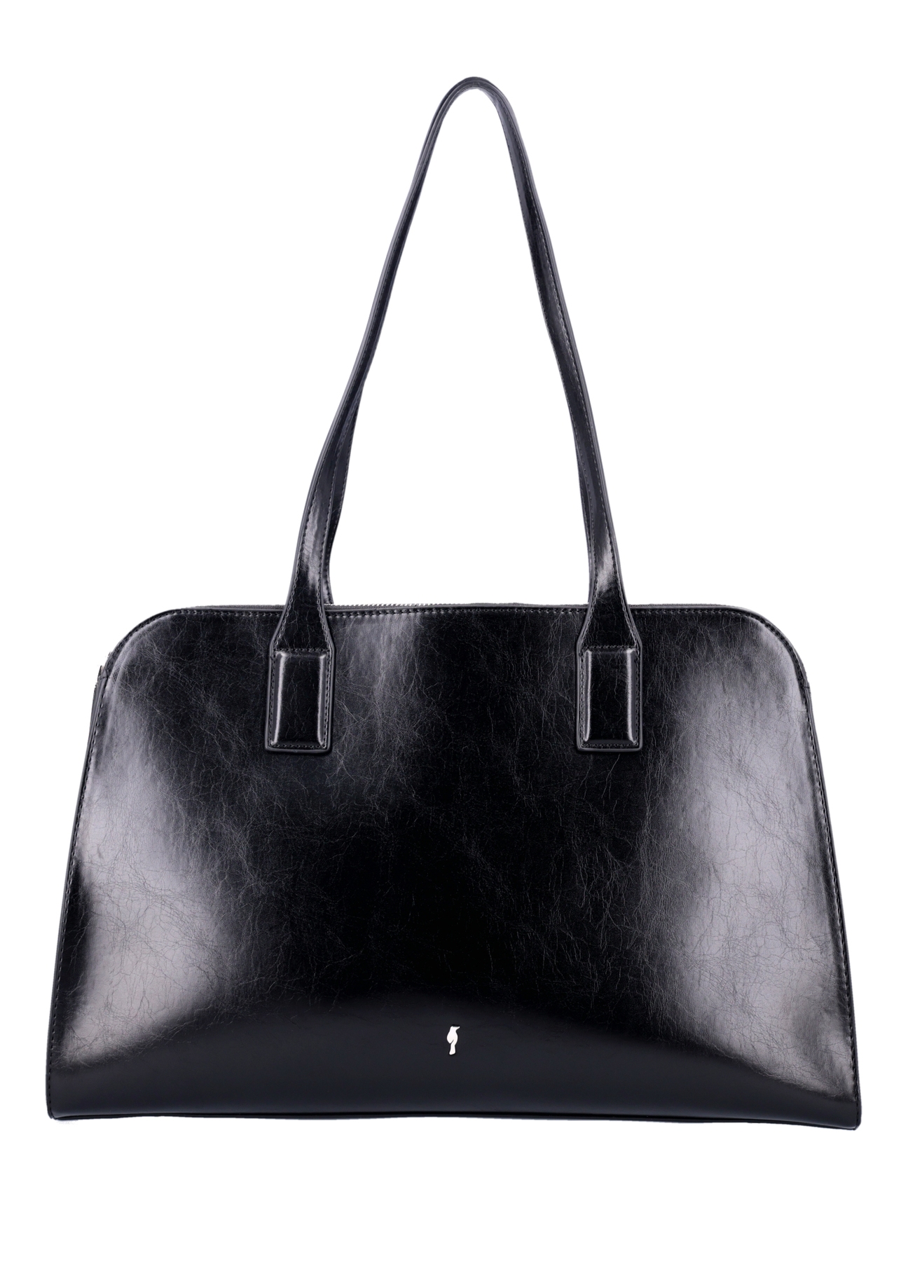 Large black handbag TOREC-1323-99(Z26), product view from the front on a white background.