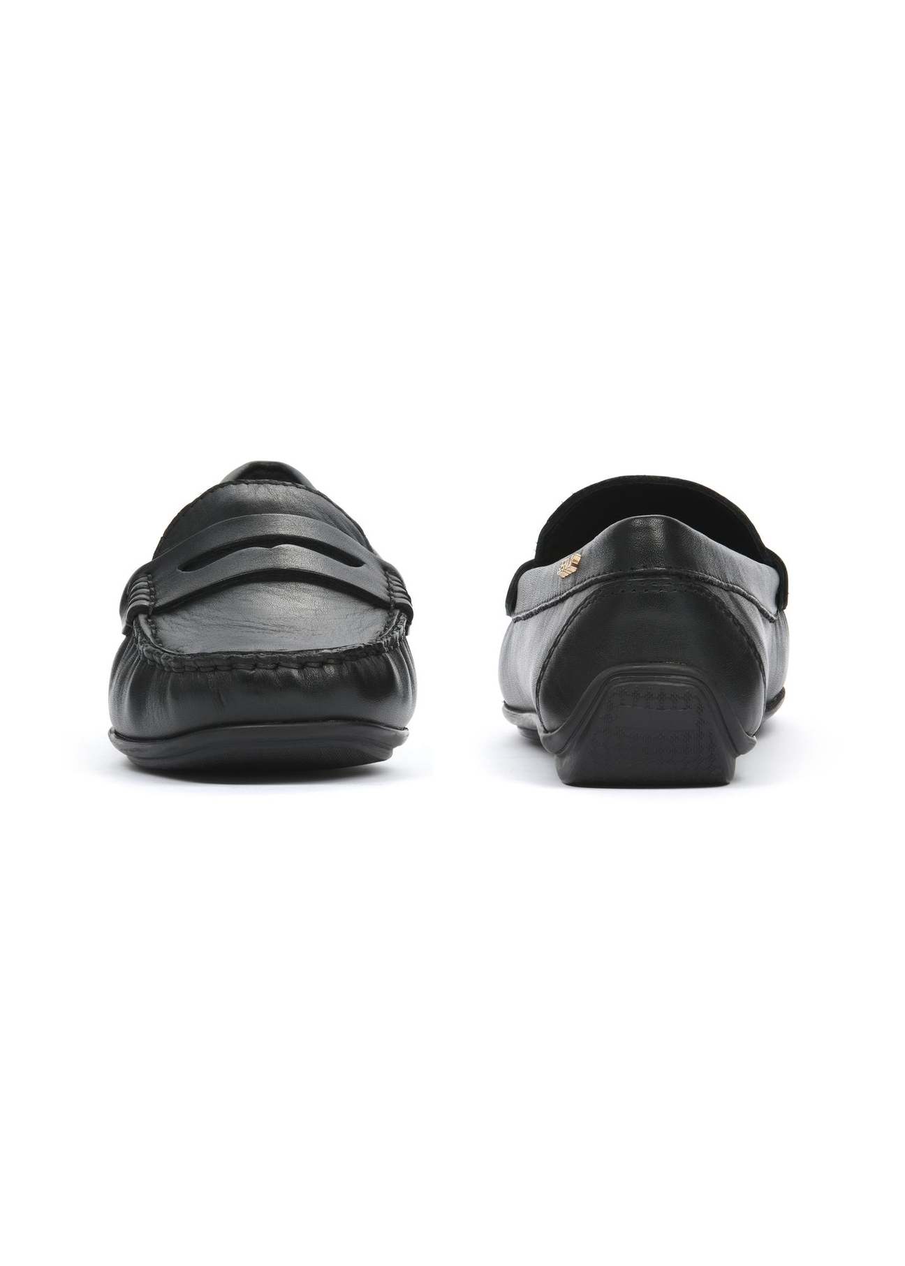 Black leather women's loafers BUTYD-1054A-99(W25)-03