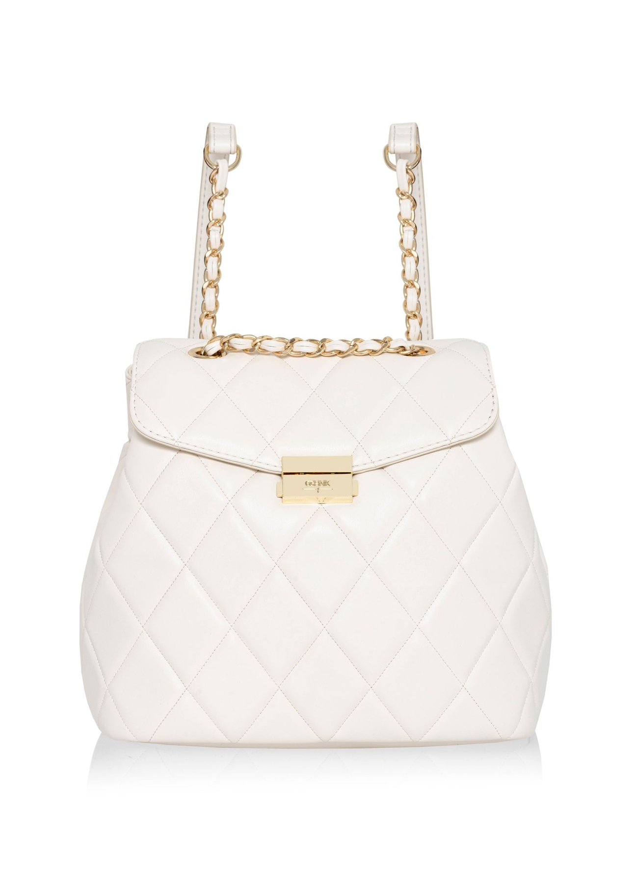 White small backpack made of imitation leather TOREC-1021-11(W25)-01