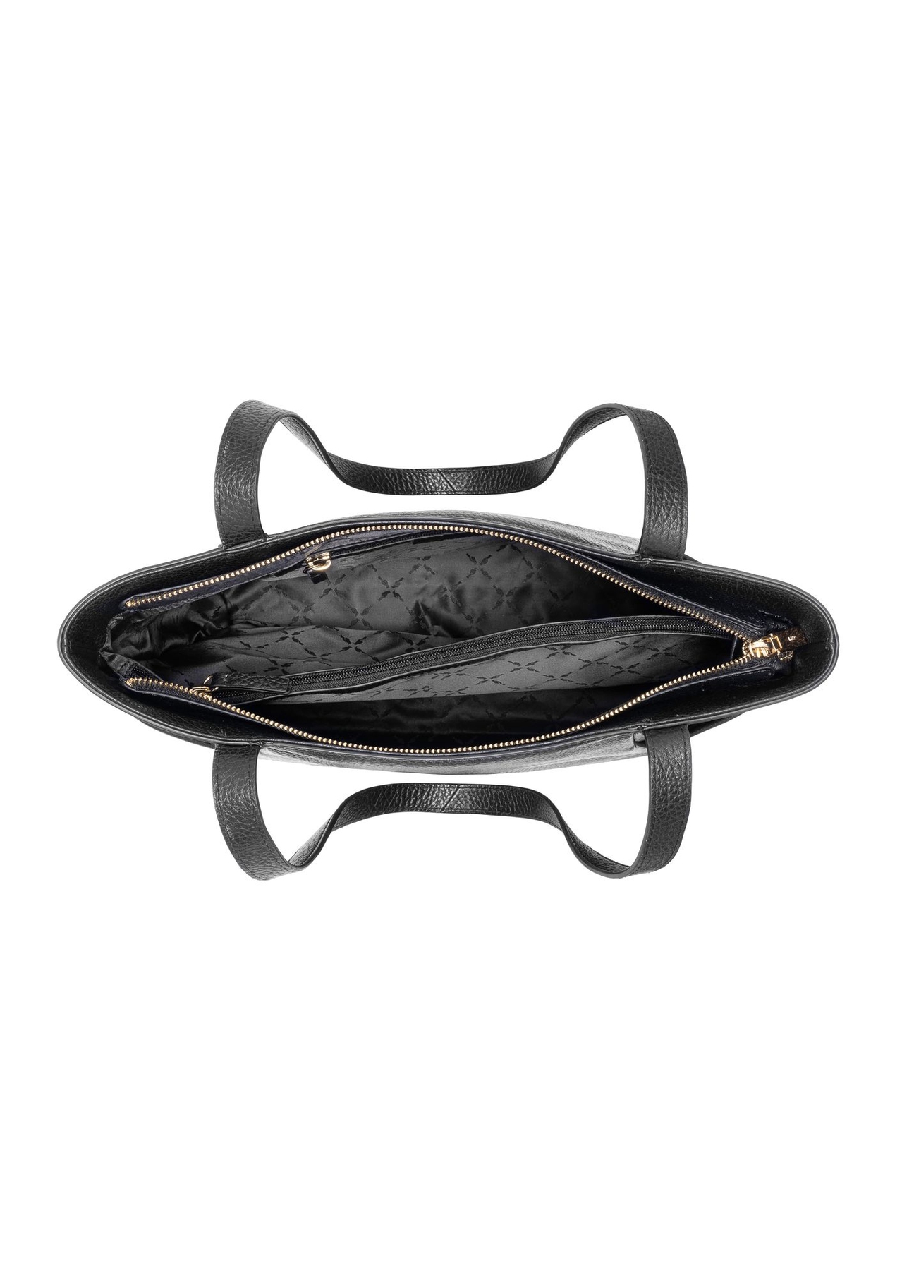 Black leather shopper bag TORES-0980-99(W24)-06