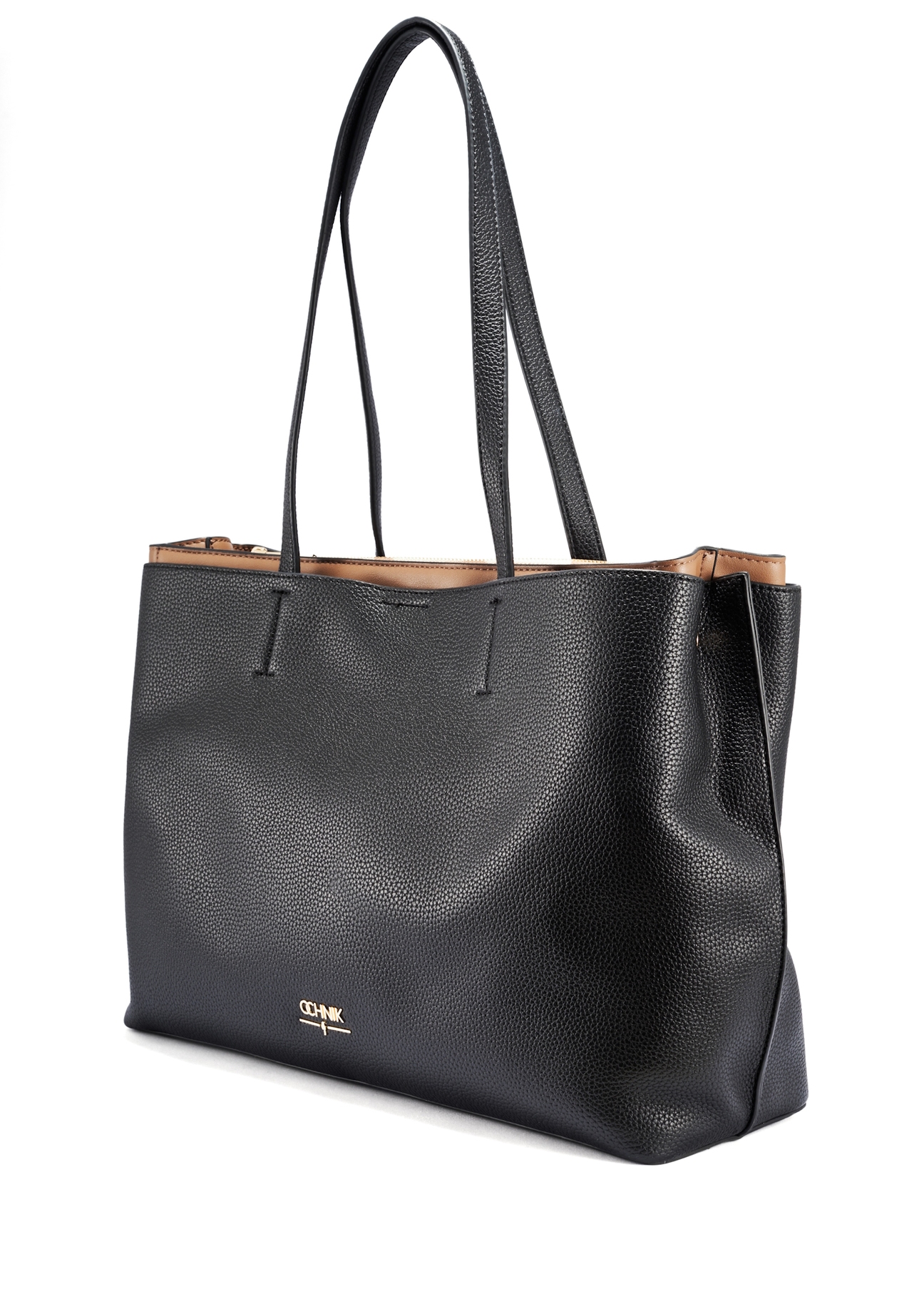Black large women's handbag TOREC-1054-99(Z25), diagonal product view on white background.