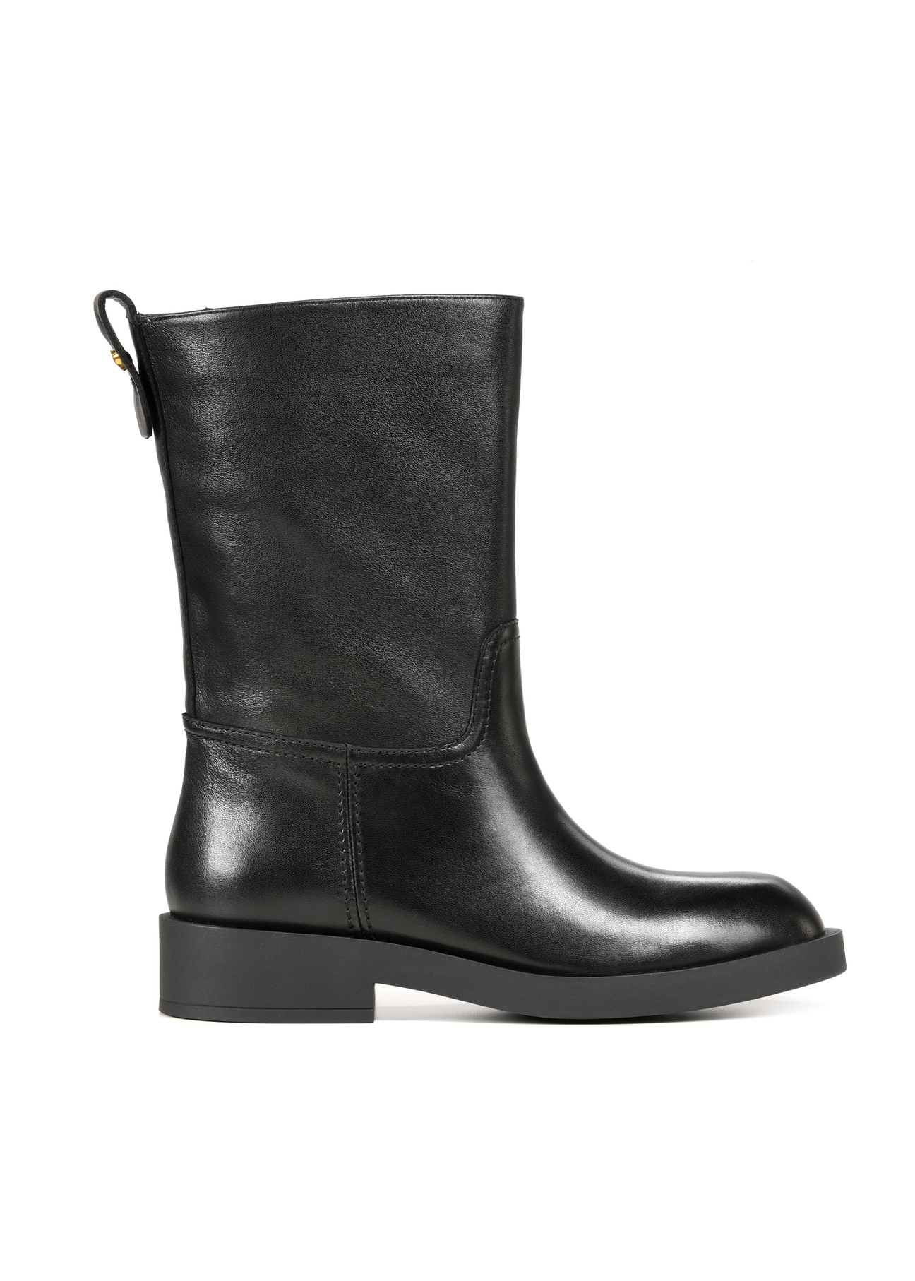 Women's leather ankle boots BUTYD-1216-99(Z25), product view from the side on a white background.