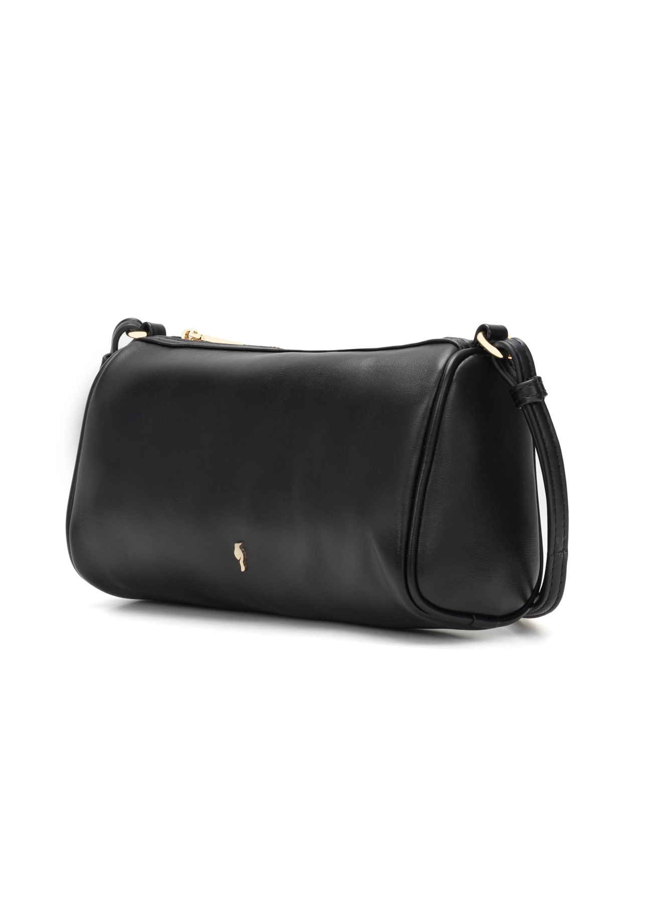 Black small oblong women's handbag TOREC-1176-99(W26), diagonal product view on a white background.