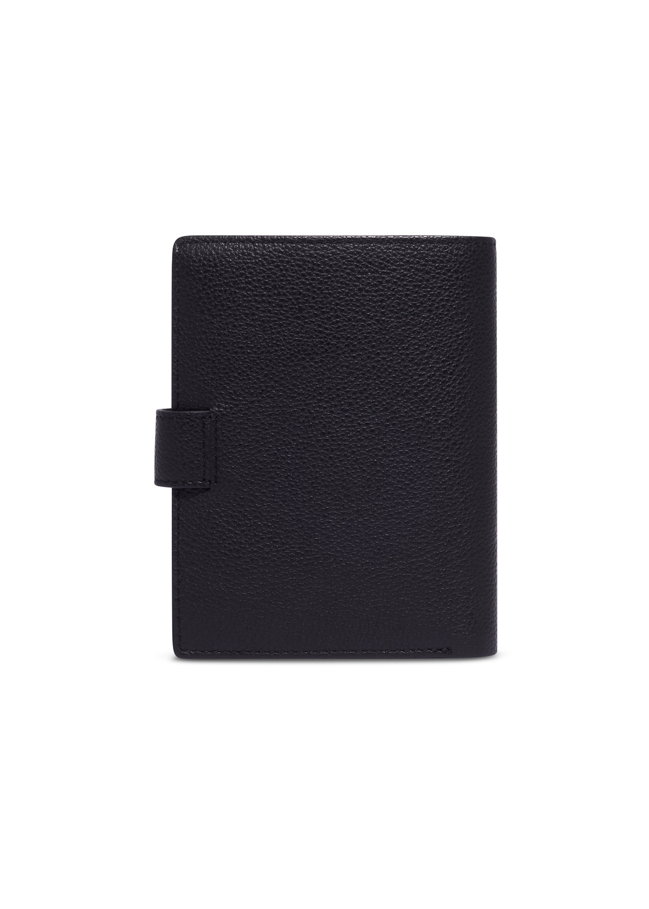 Black men's leather wallet PORMS-0720-99(Z26), product view from the back on a white background.