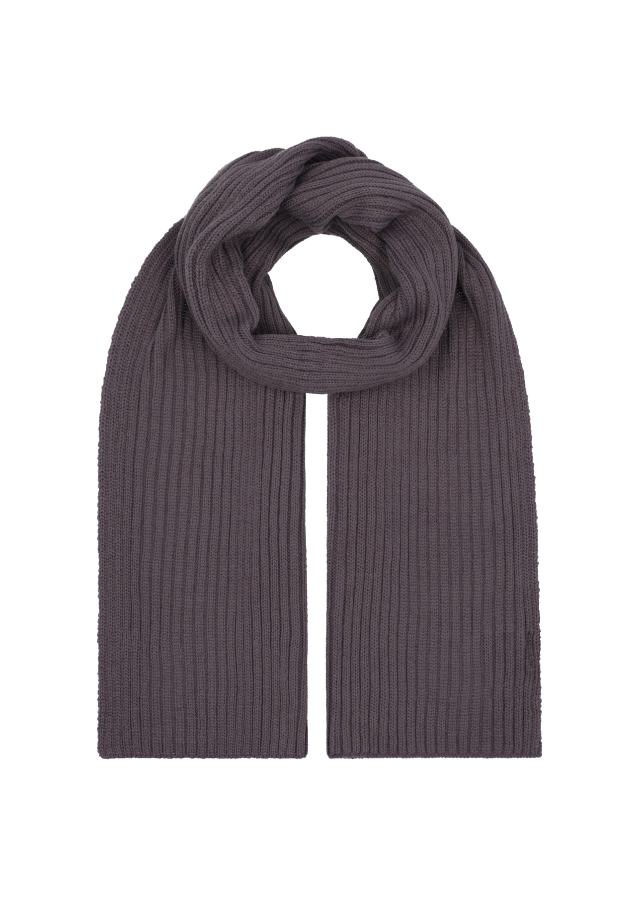 Men's gray winter scarf SZAMT-0016-9B(Z26), product view from the front on a white background.
