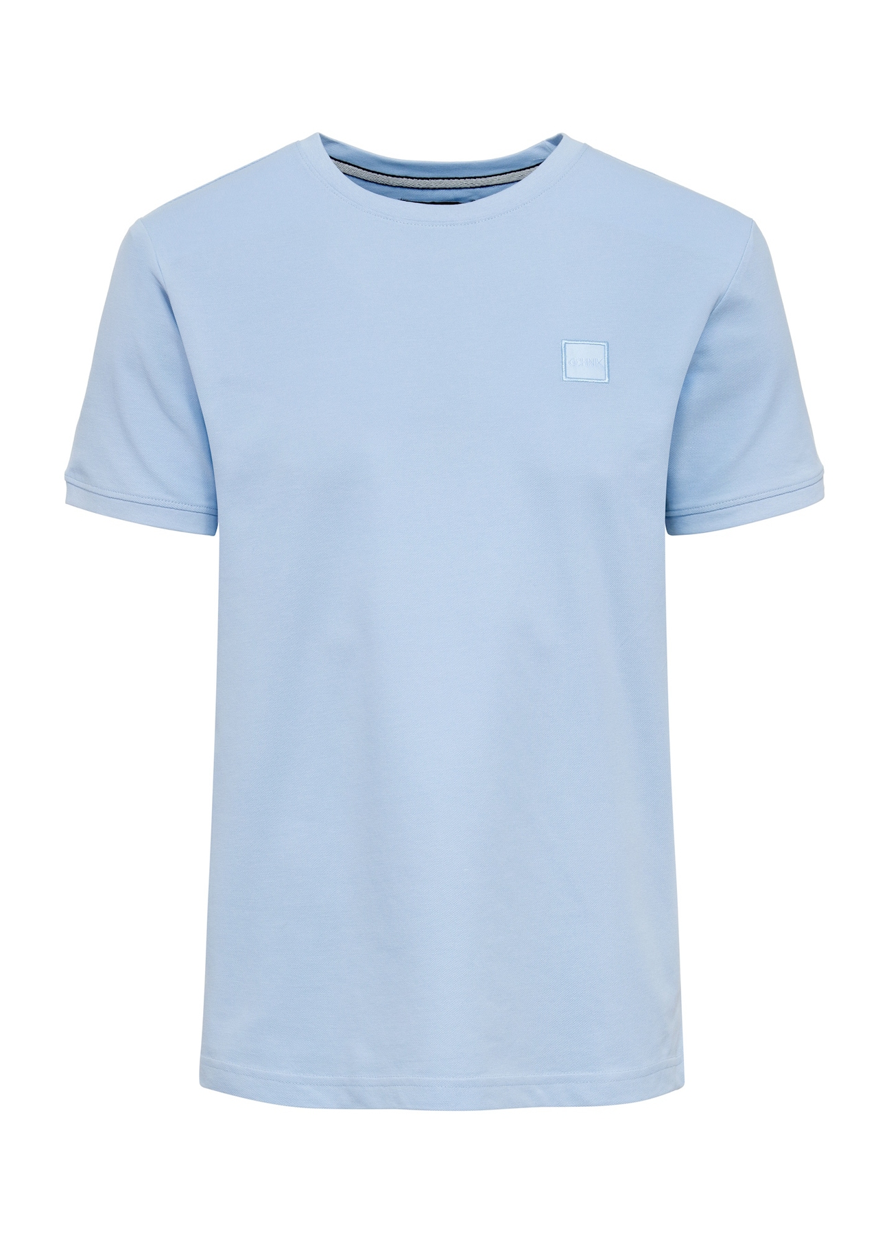 Blue men's cotton T-shirt TSHMT-0100-60(W25)-01