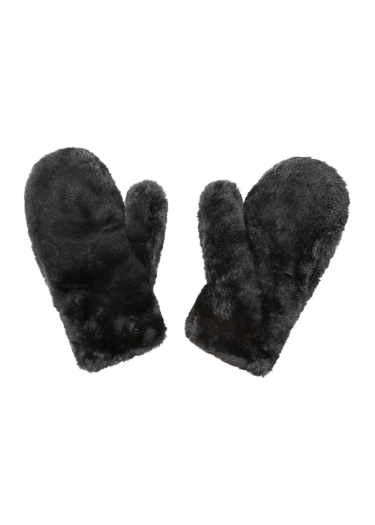 Black women's gloves made of natural fur REKDF-0033-99(Z25)