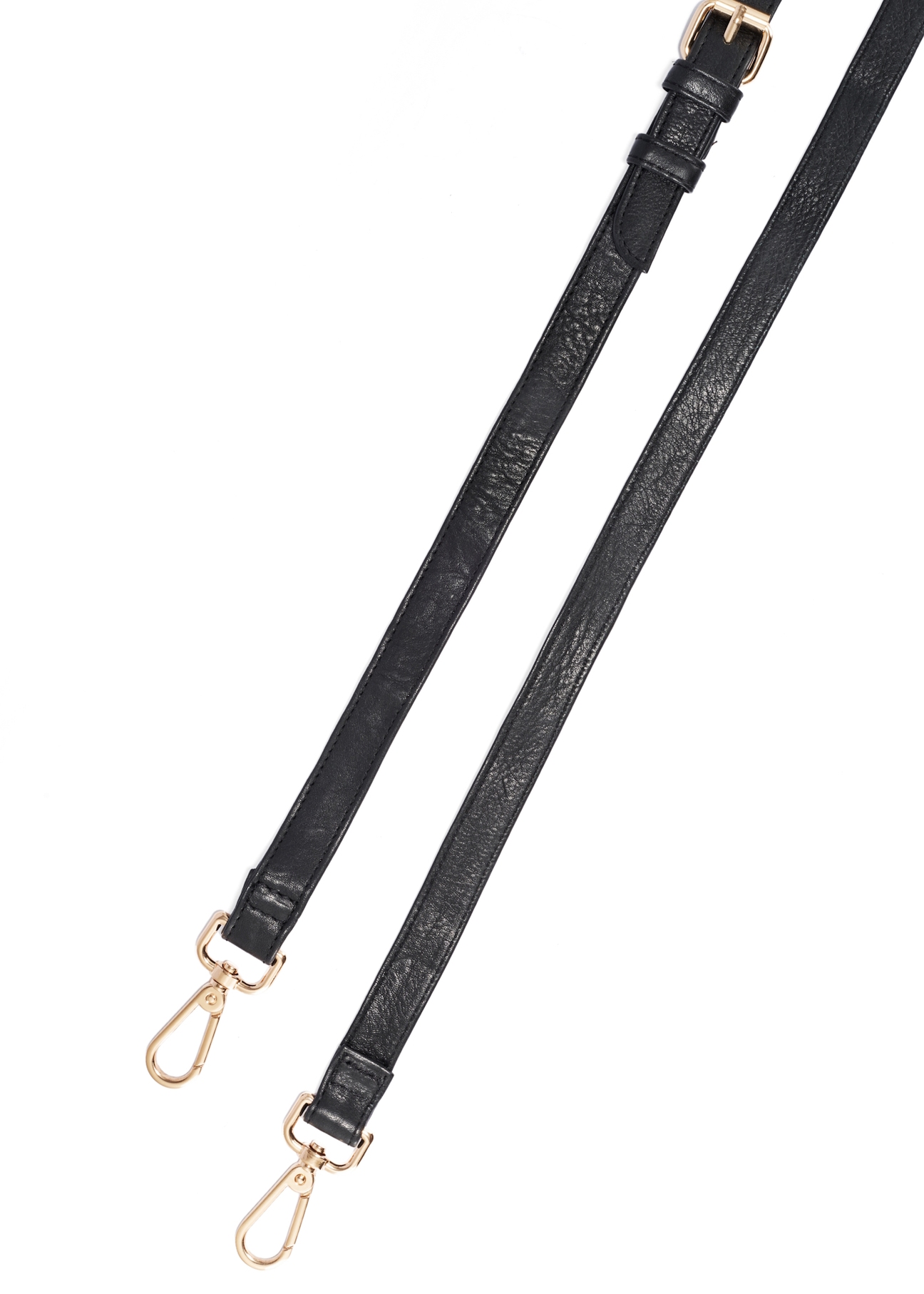 Black leather women's handbag TORES-0806E-99(Z25), view of the detachable strap from the product on a white background.