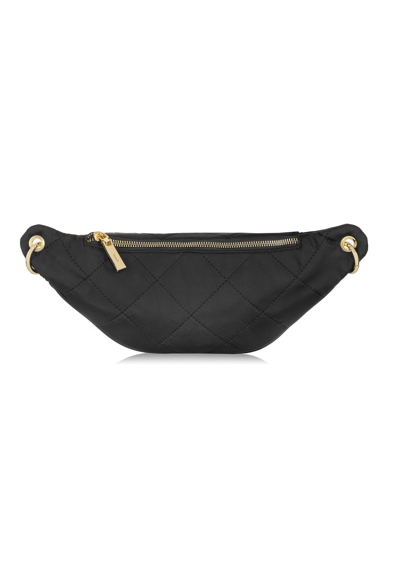 Black quilted women's bag TOREN-0266A-99(Z25) - product view from the back on a white background.