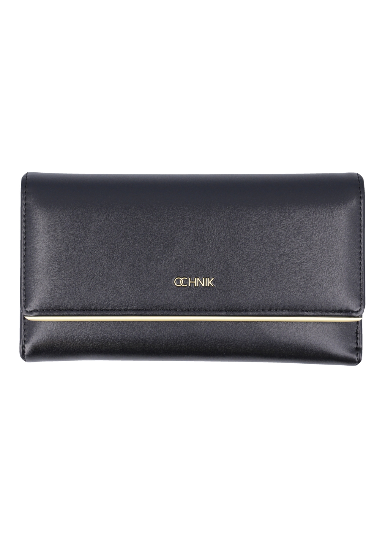 Black large women's wallet POREC-0449-99(Z26), front product view on white background.