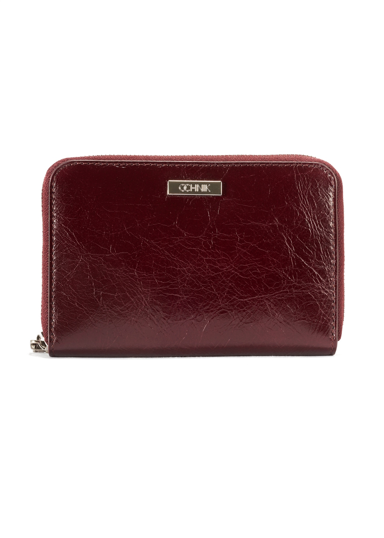 Women's leather burgundy wallet PORES-0966-49(Z25), front product view on white background.