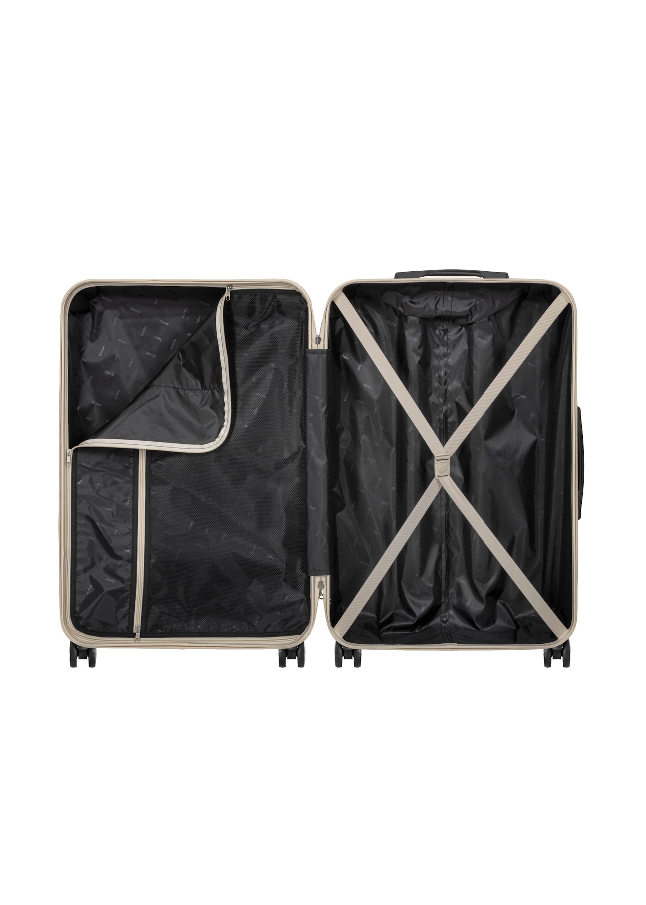 Large suitcase on wheels WALAB-0040-0C-28(W26), product view inside on white background.