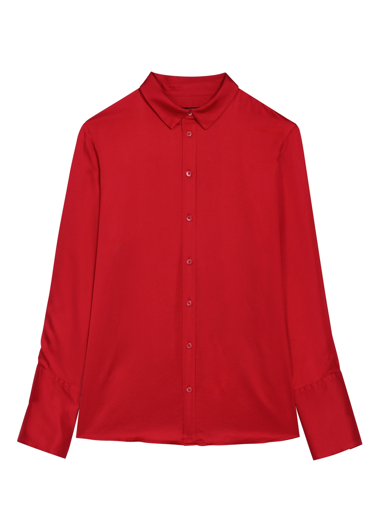 Red women's viscose shirt KOSDT-0183-4B(W26)