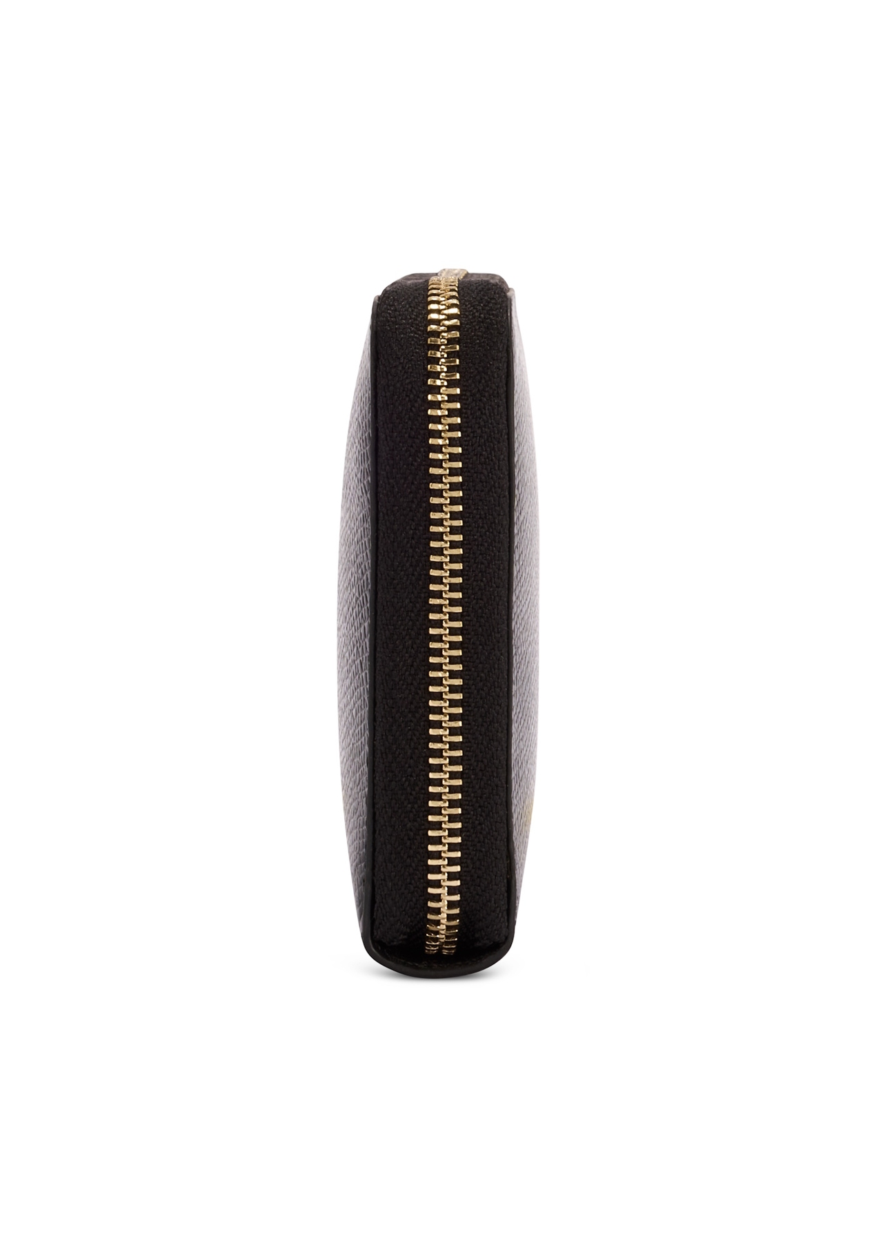 Black medium women's leather wallet PORES-0931A-99(Z25), side product view on white background.