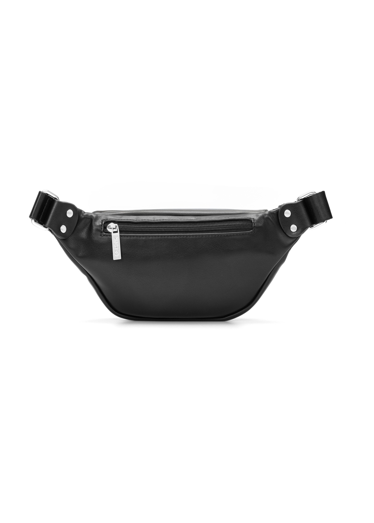 Women's waist bag in black TOREC-1131-99(W26), back view of the product on a white background.