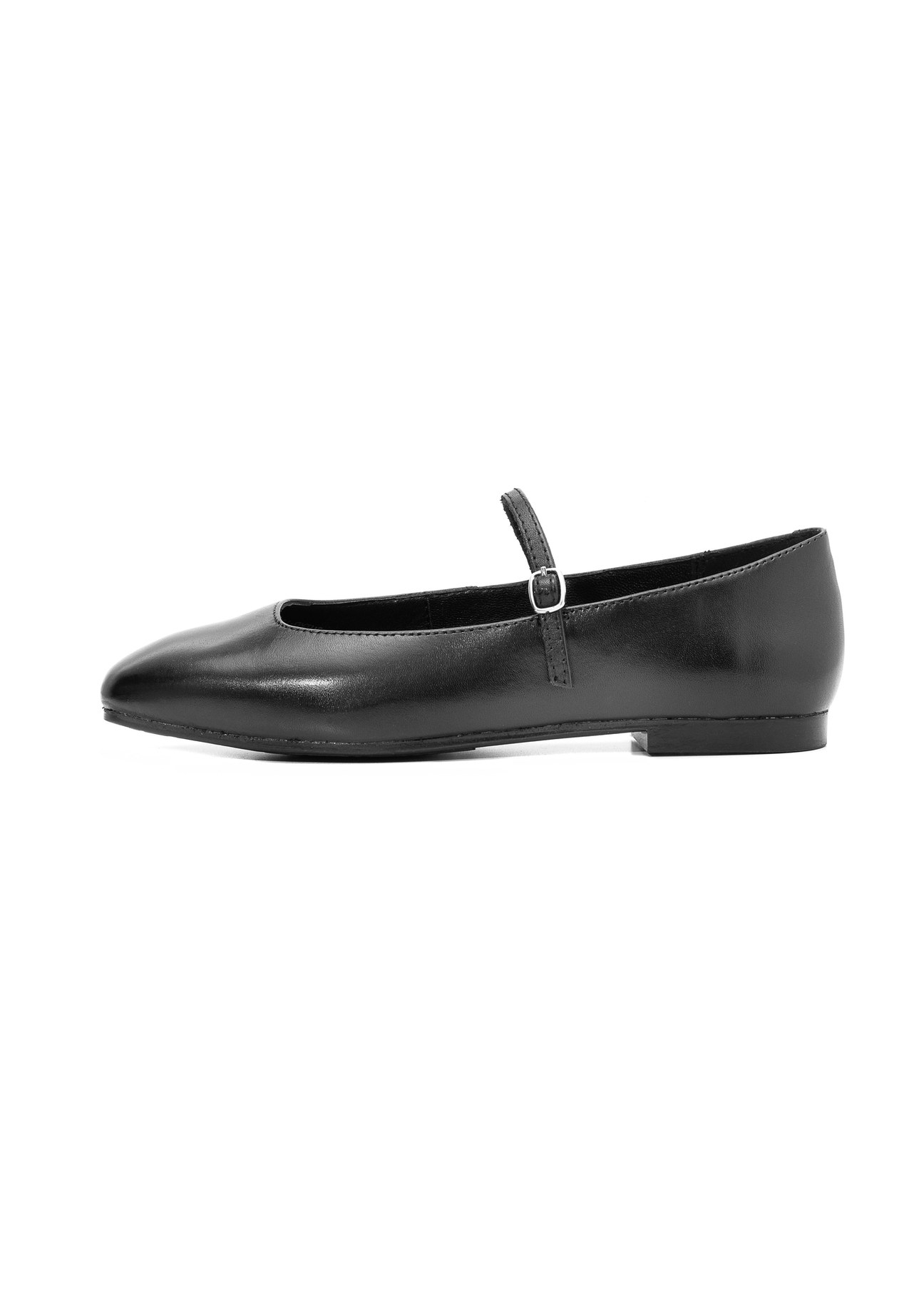 Black leather women's ballet flats BUTYD-1205-99(Z25)