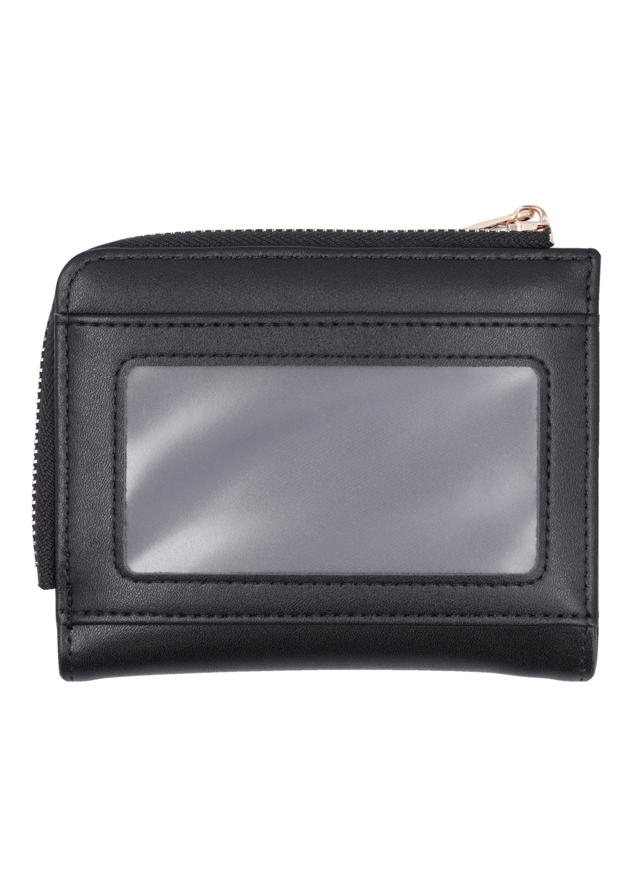 Small black women's wallet POREC-0400A-99(Z26), rear view of the product on a white background.