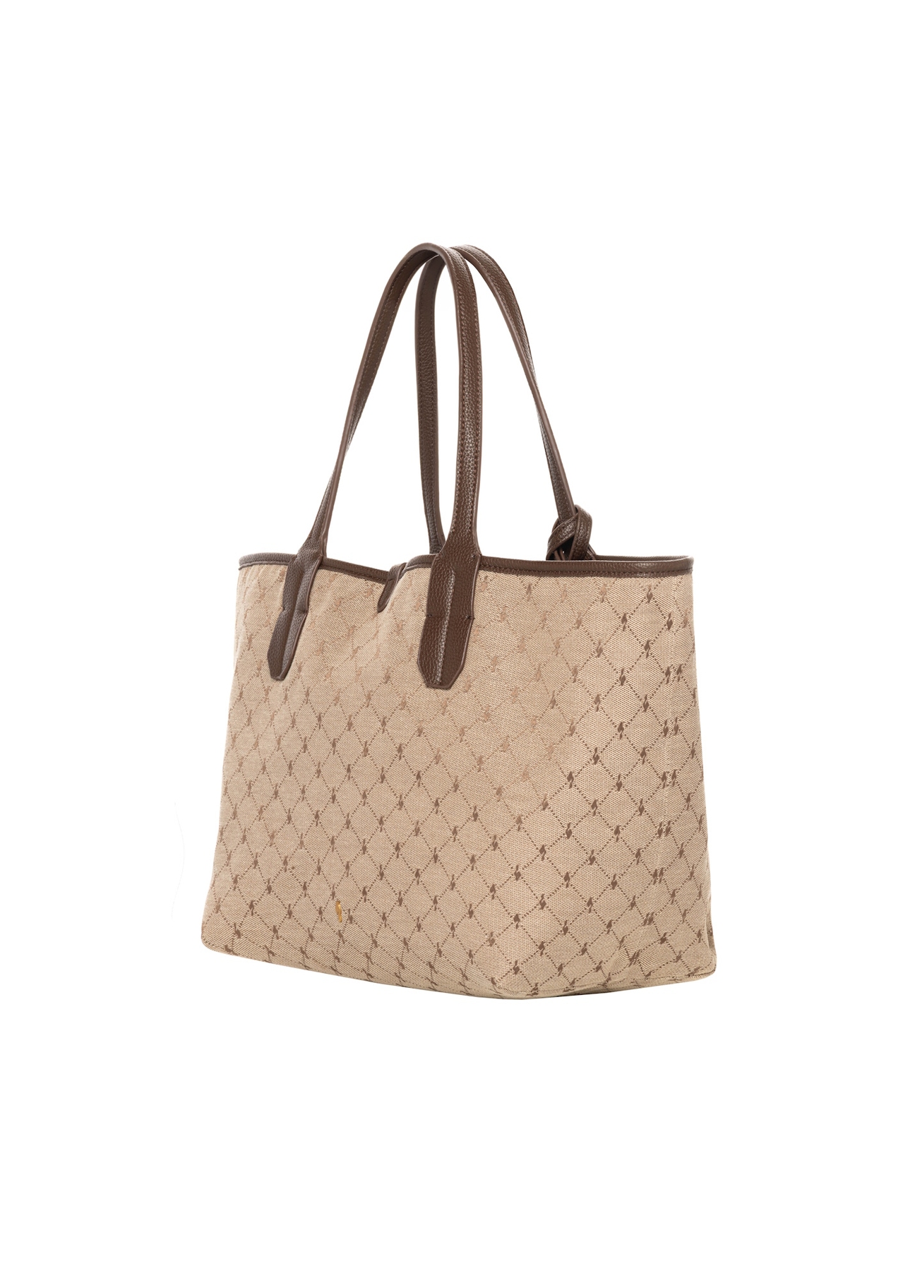 Reversible women's handbag with monogram TOREN-0359-1B(Z26), angled product view on a white background.