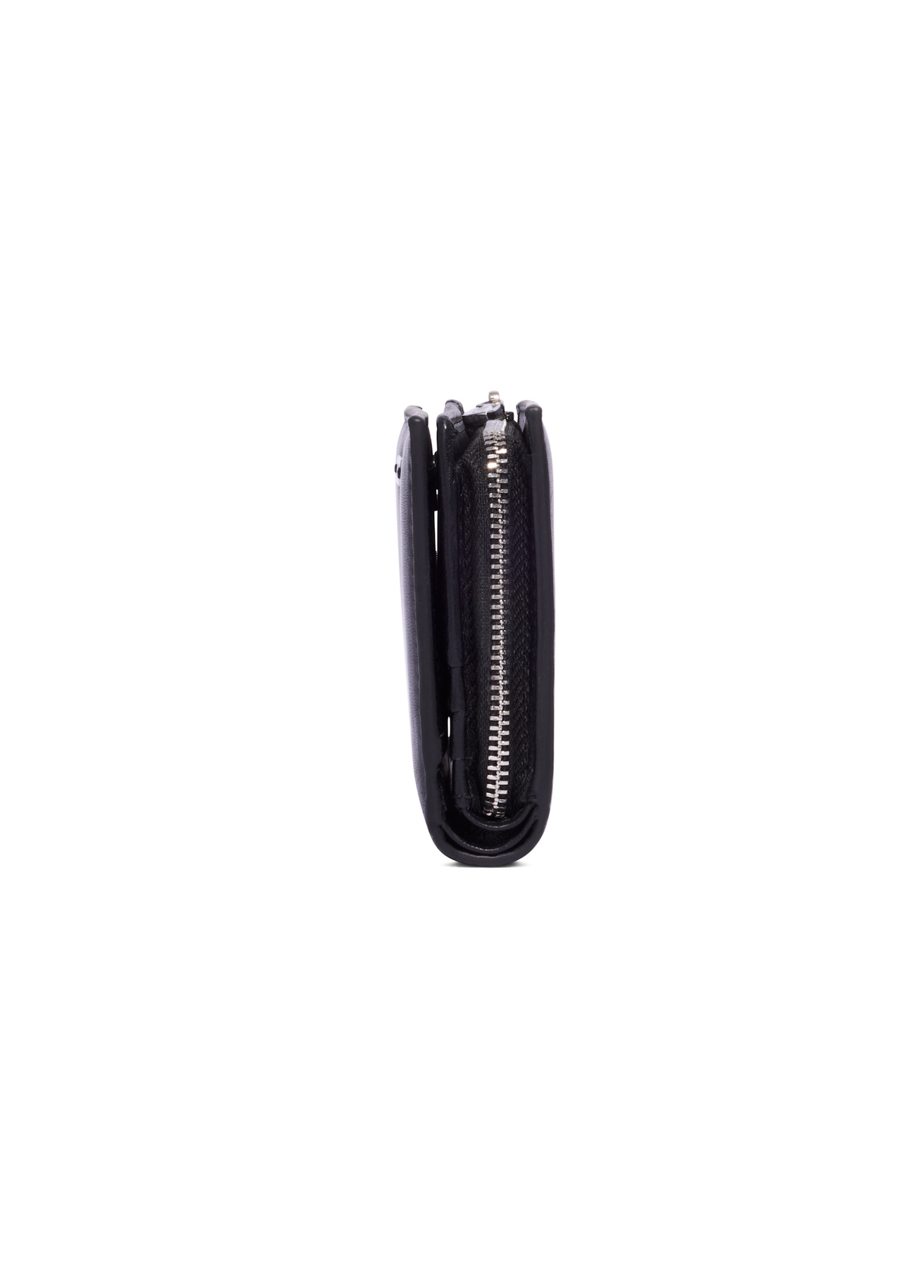 Black leather women's wallet PORES-0998-99(Z26), side product view on white background.