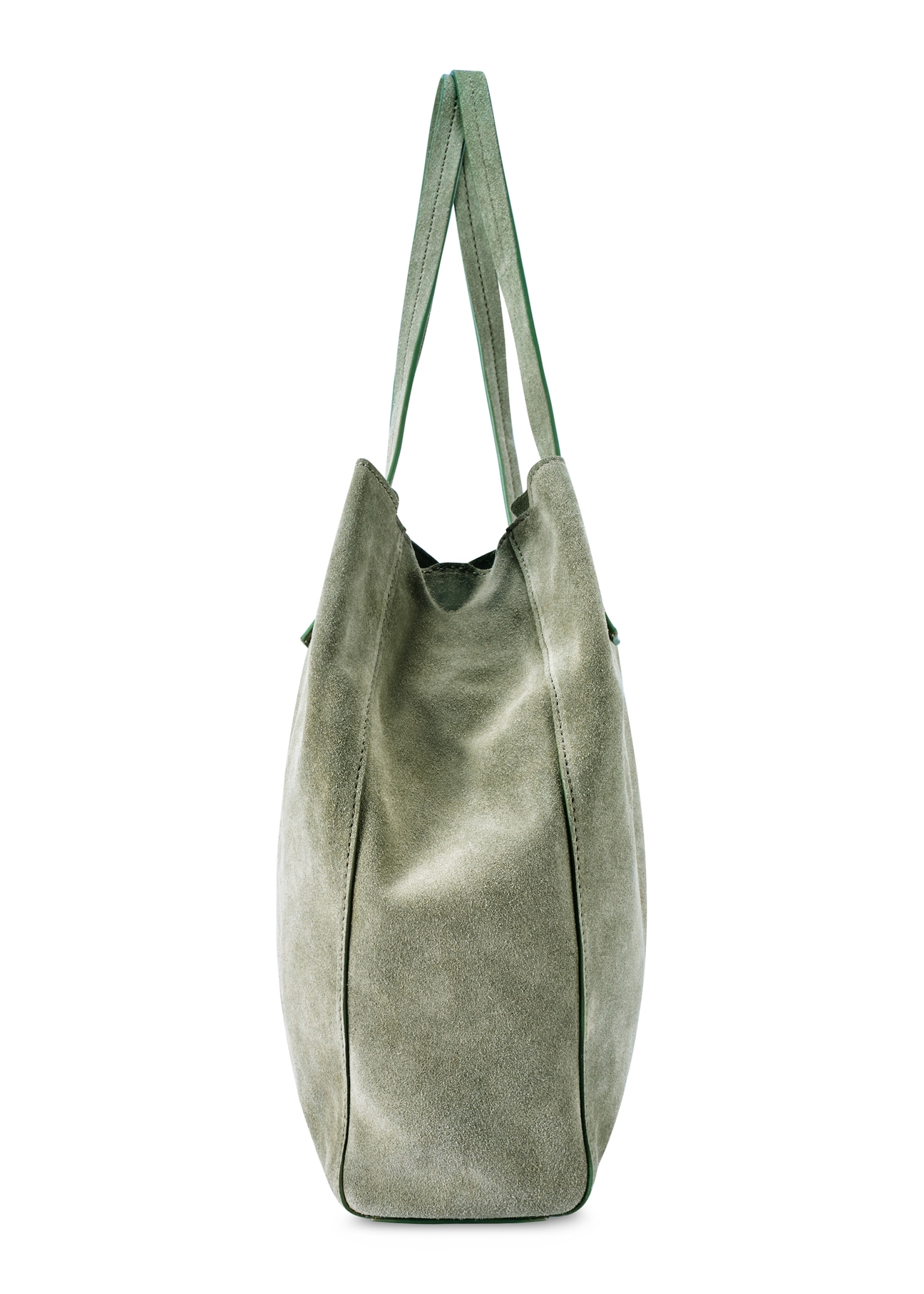 Sage leather women's handbag TORES-1252-8F(W26) - side view of the product, on a white background.