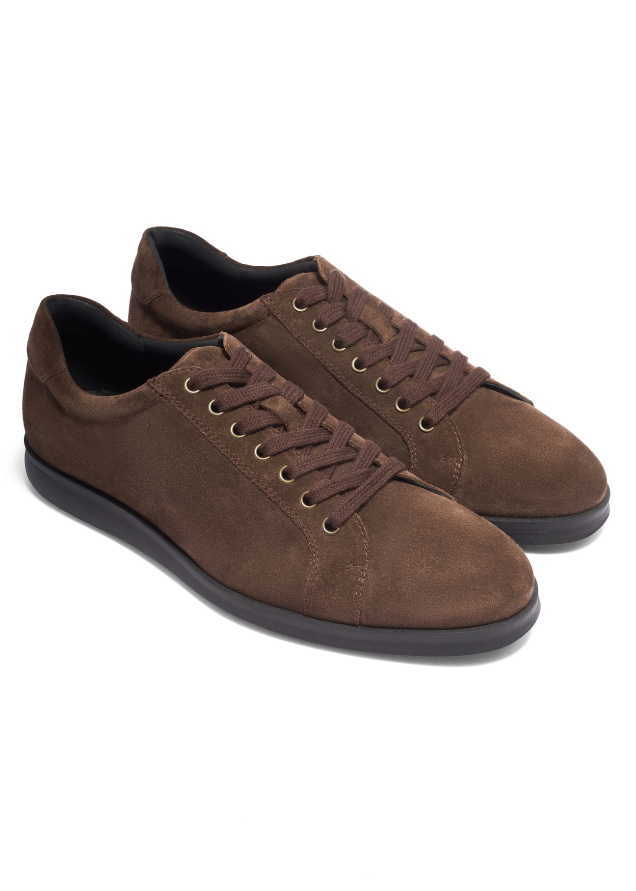 Dark brown suede men's shoes BUTYM-0513-1I(Z26), diagonal product view on white background.