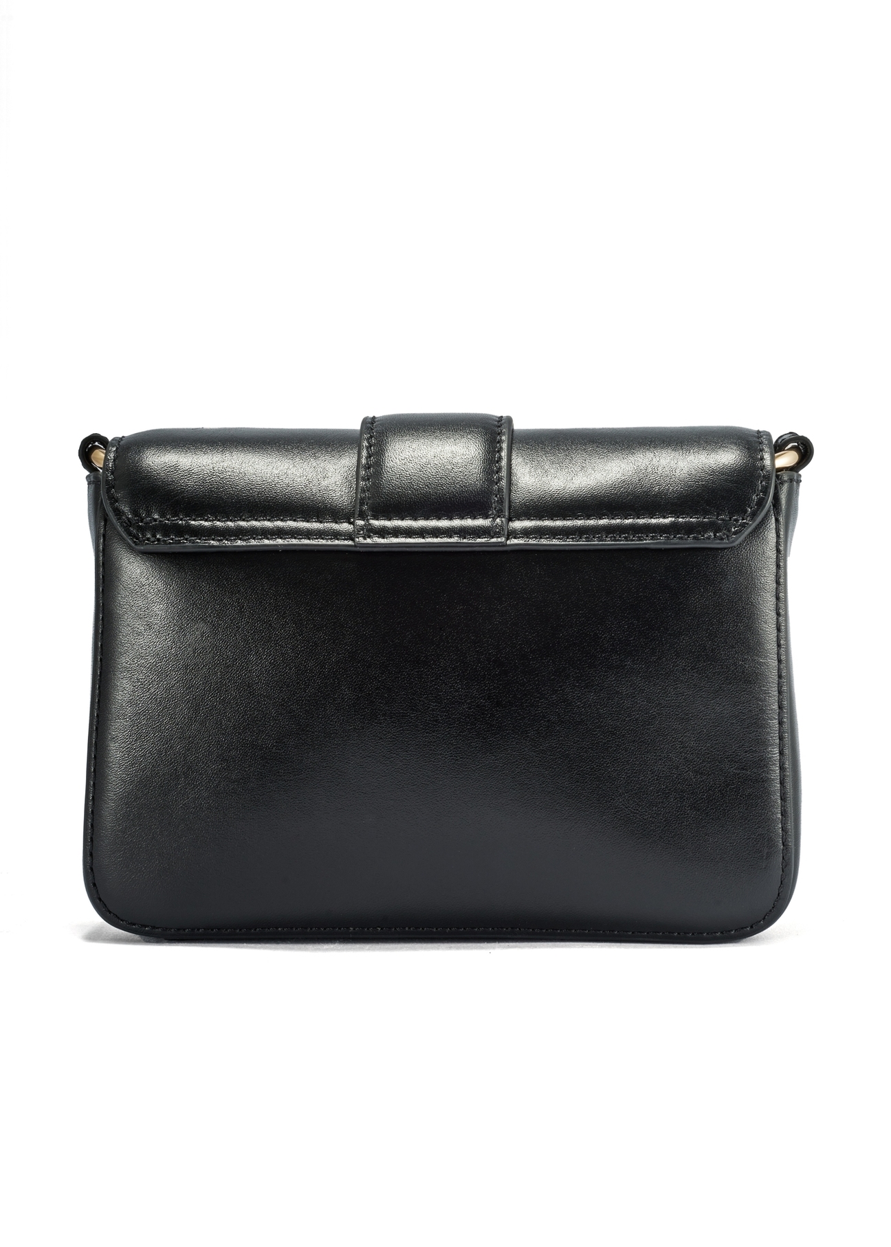 Black small leather handbag TORES-1150-99(Z25), product view from the back on a white background.