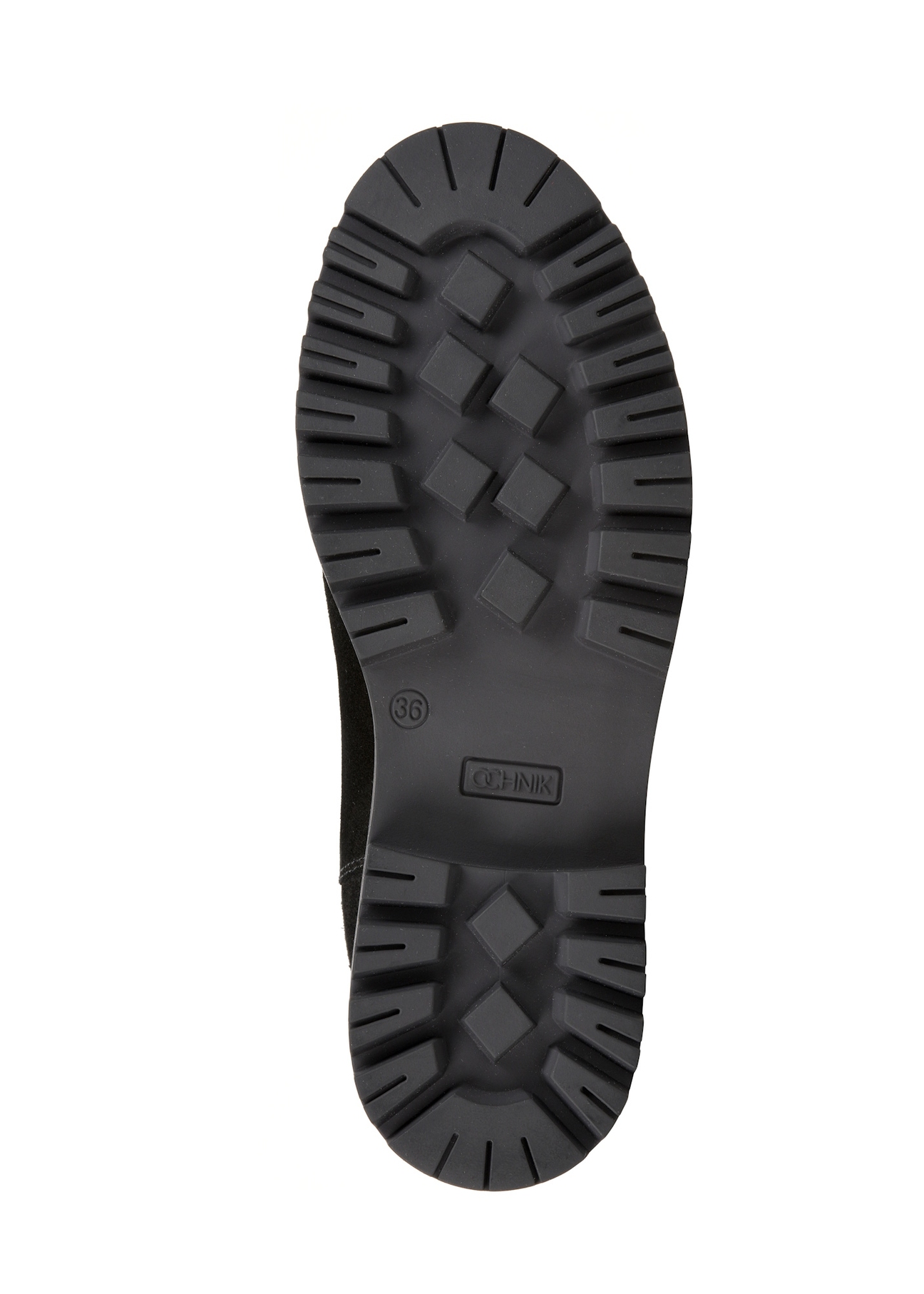 Women's black suede Chelsea boots BUTYD-1194-99(Z25), view of the sole of the product on a white background.