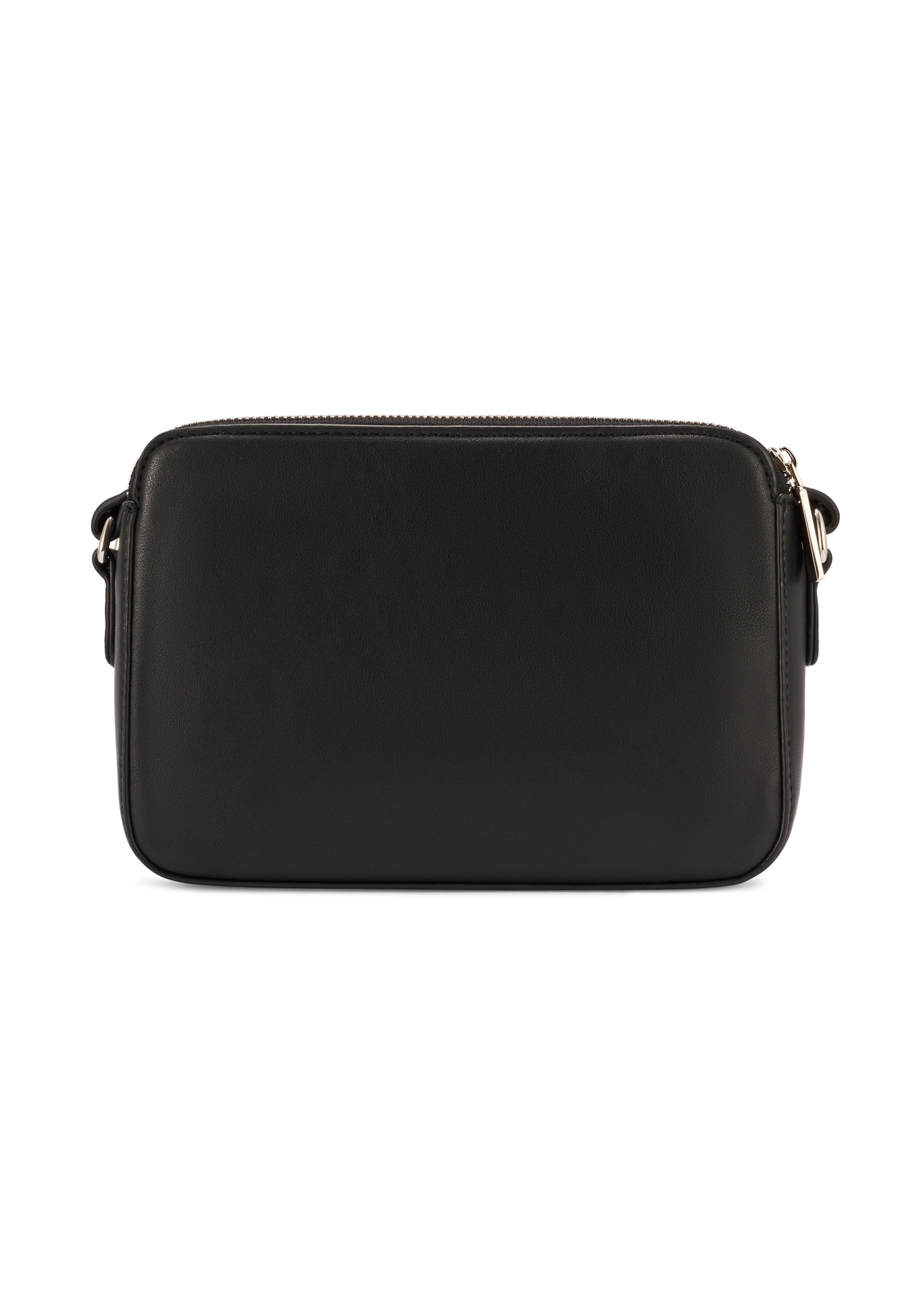 Black small women's handbag TOREC-1175-99(W26) - product view from the back, on a white background.