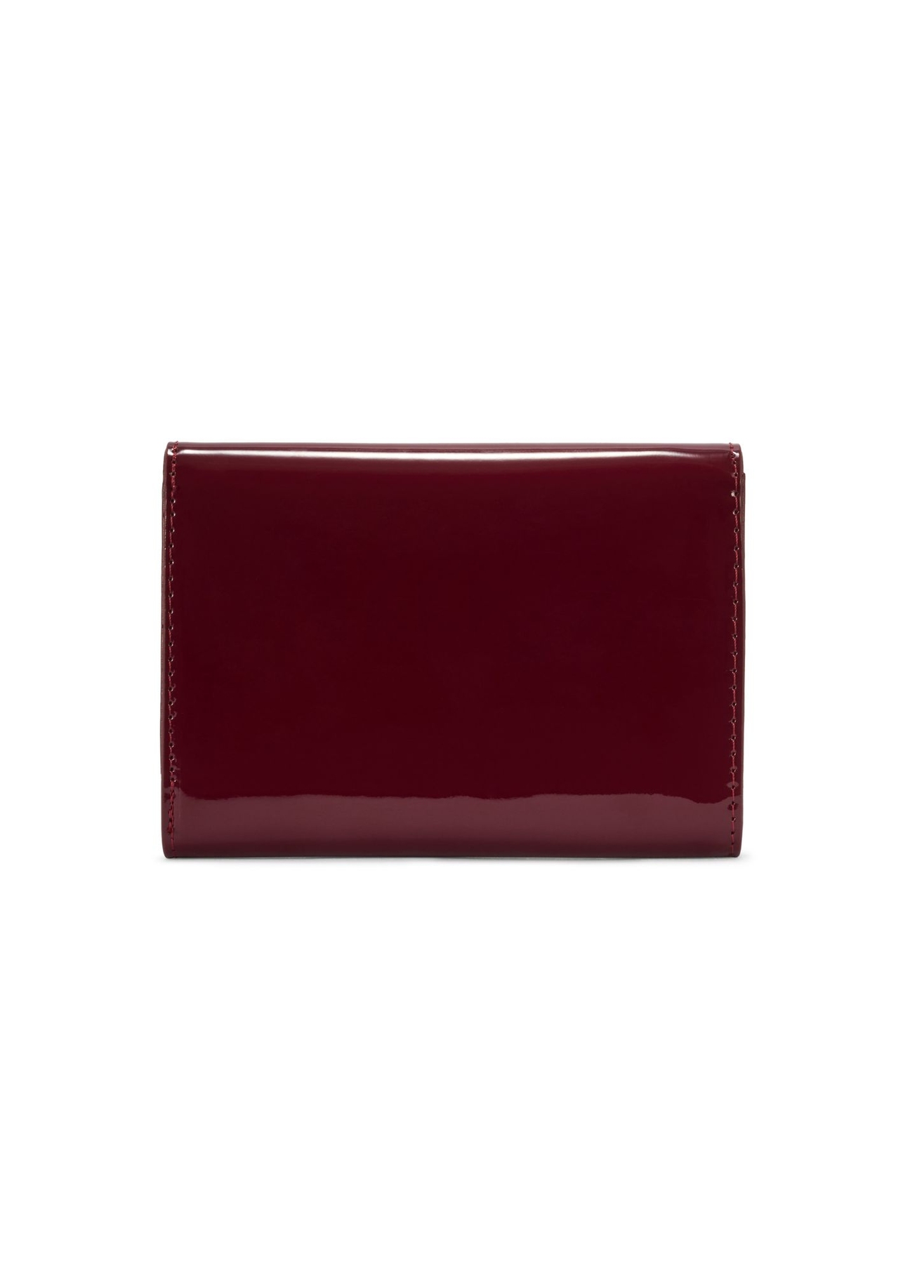 Burgundy medium women's wallet POREC-0419-49(Z25) - back view of the product on a white background.