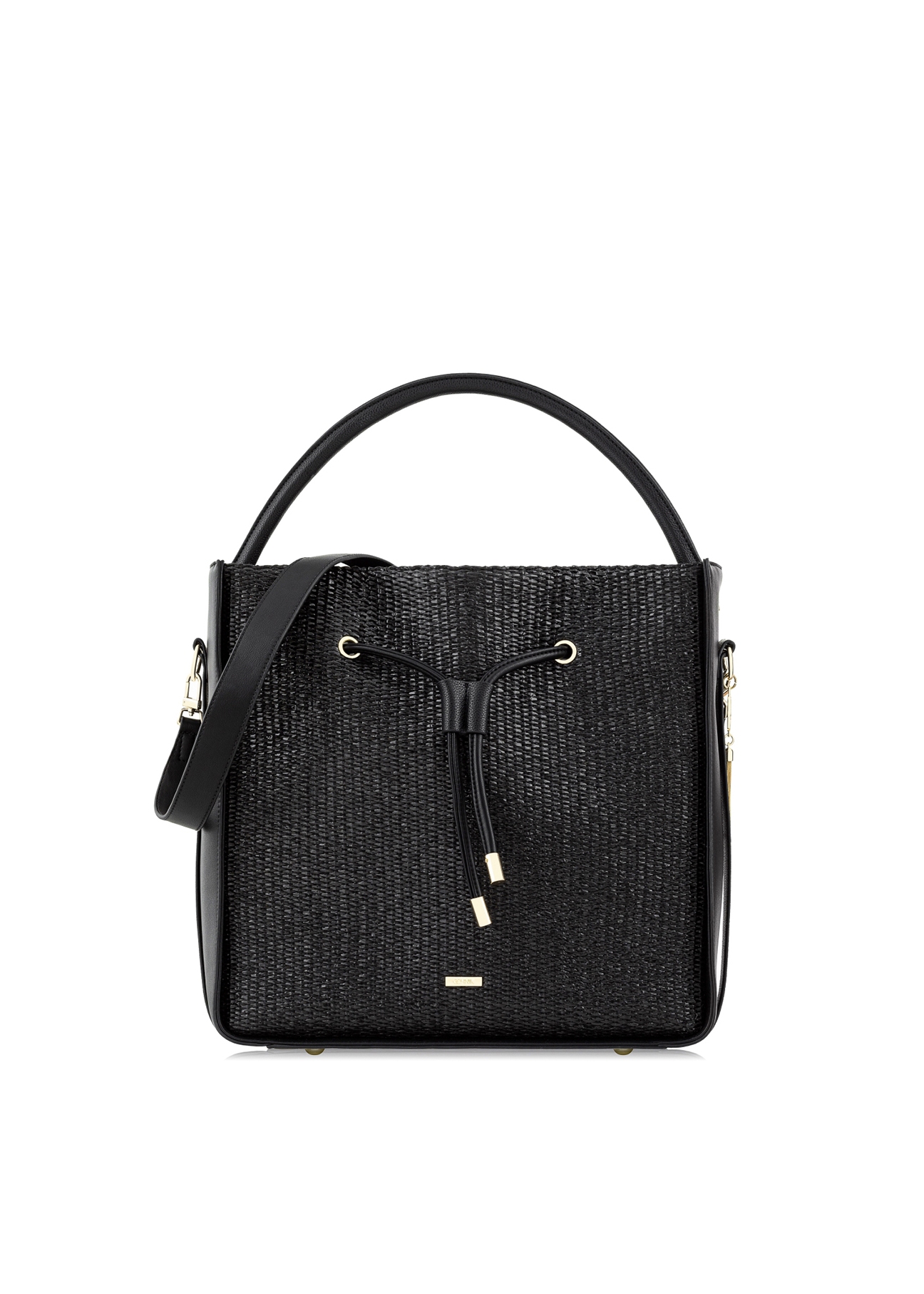 Black Women's Braided Handbag TOREC-0452-99(W21)-01