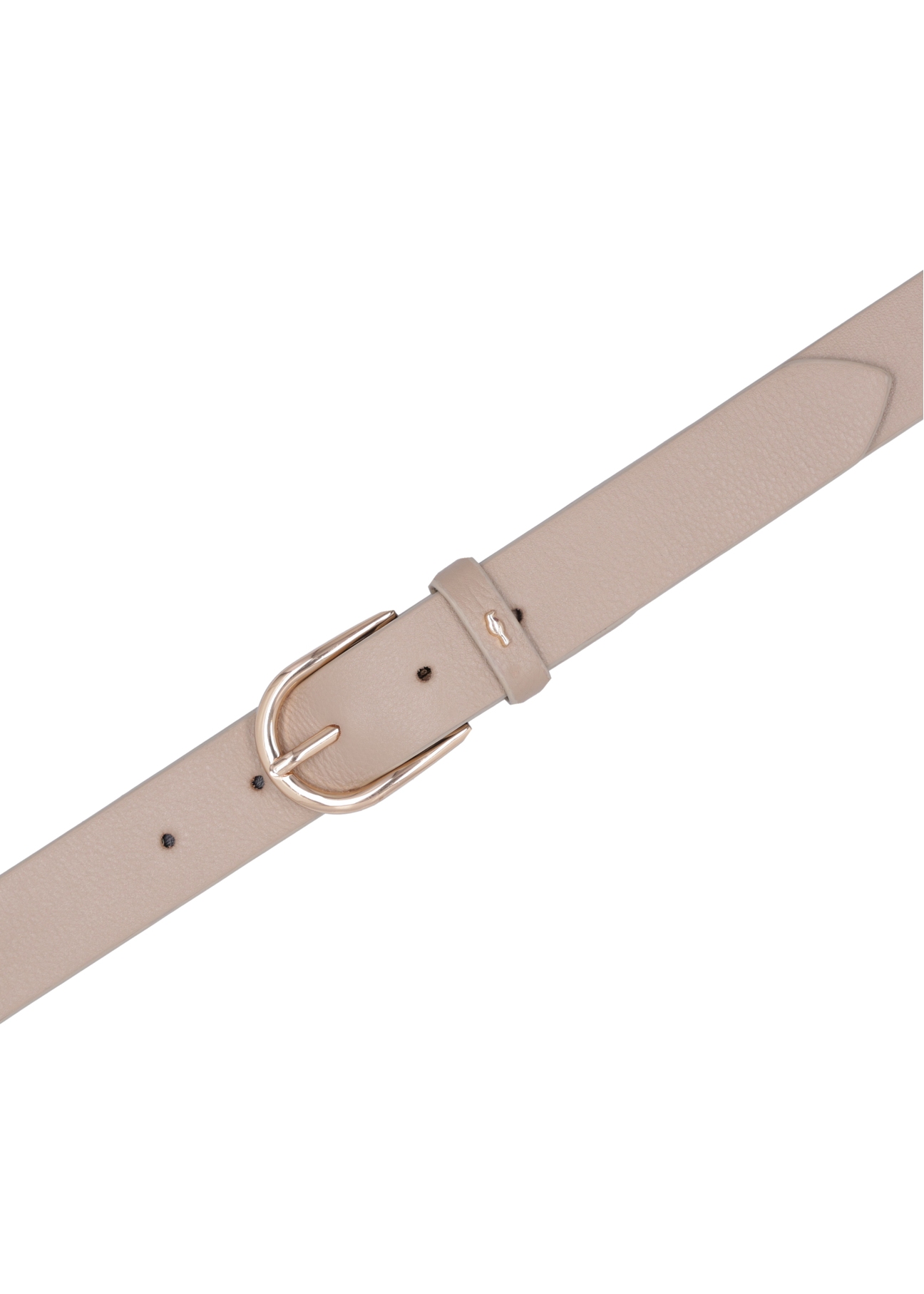 Beige leather women's belt PASDS-0345-1B(Z26), top view of the product on a white background.