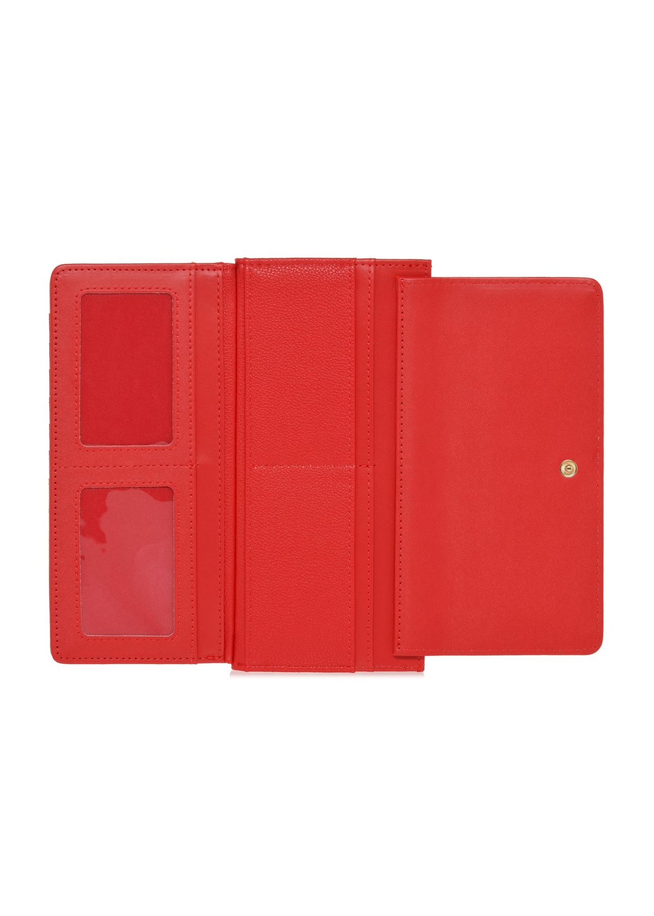 Large red women's wallet with logo POREC-0369-42(W24)-05