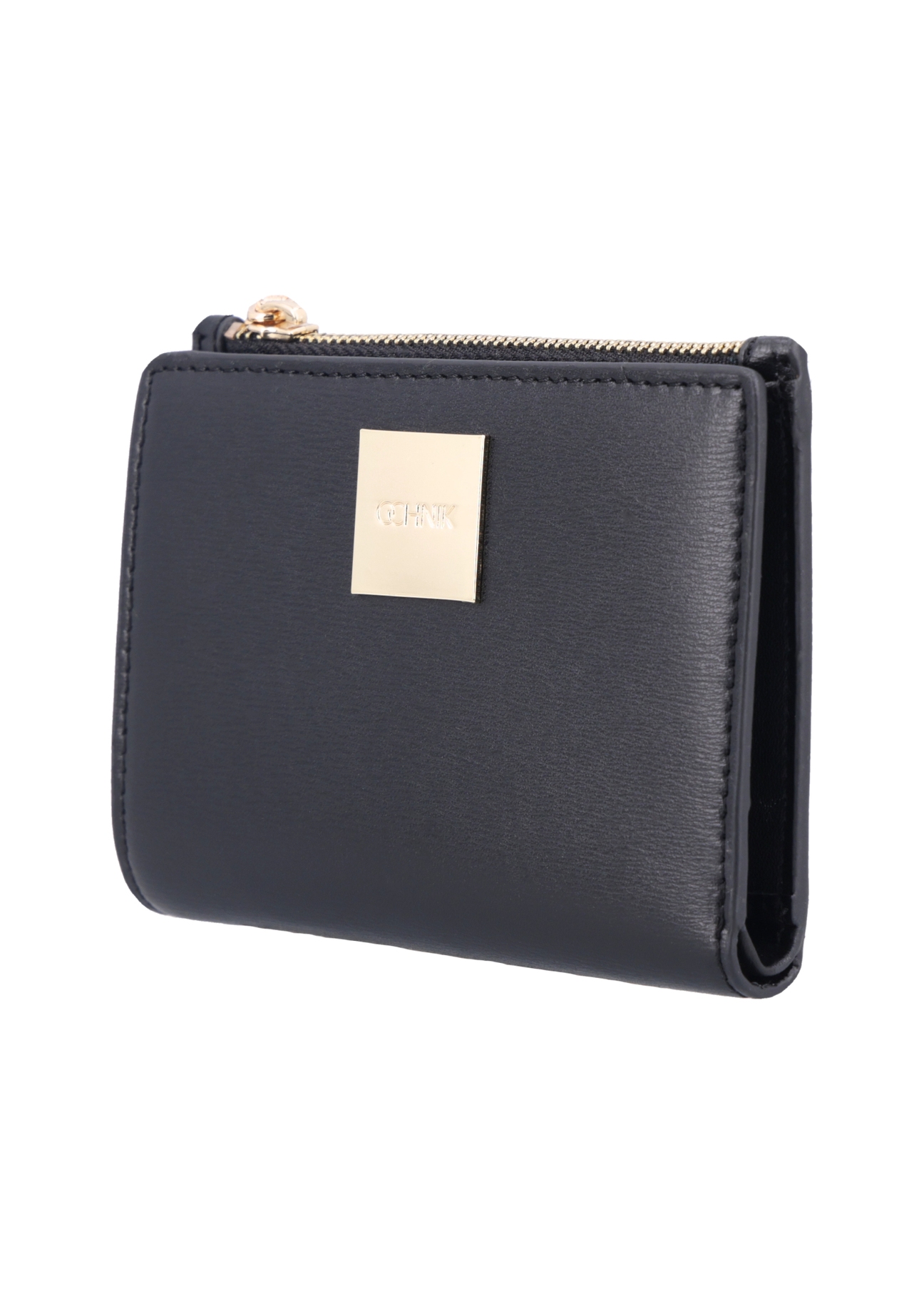 Black leather women's wallet PORES-1012-99(Z26), diagonal product view on white background.