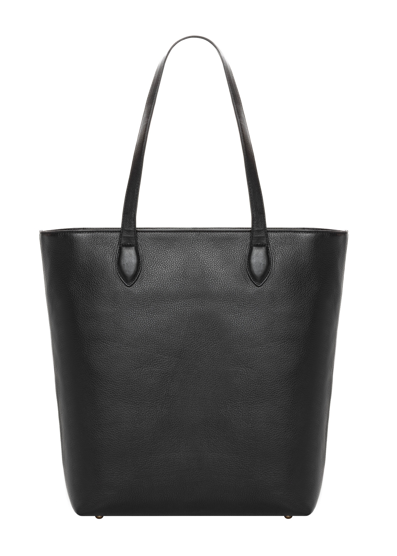 Black leather shopper bag TORES-1312-99(Z26), back view of the product on a white background.