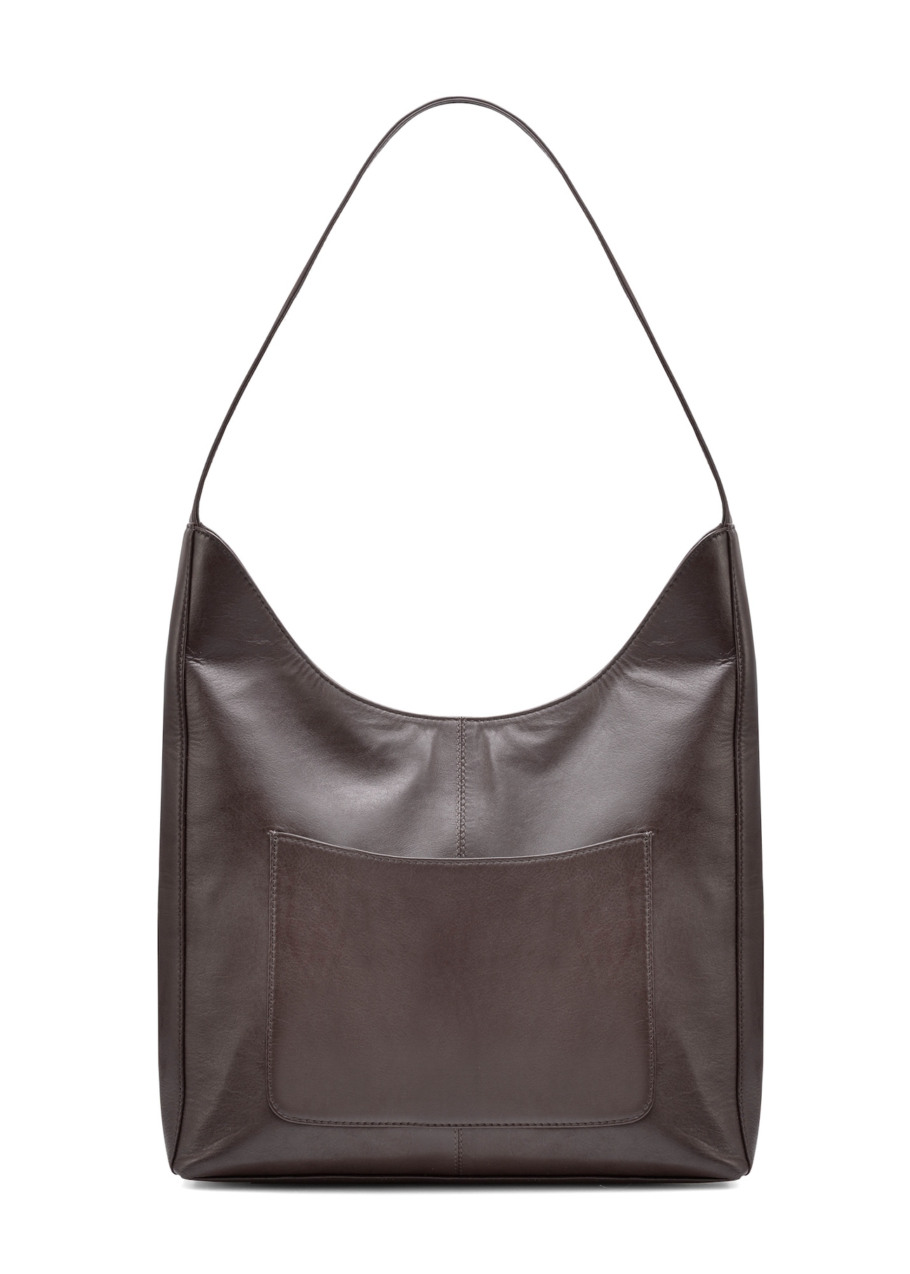 Brown leather women's handbag TORES-1026A-89(Z25), product view from the back on a white background.
