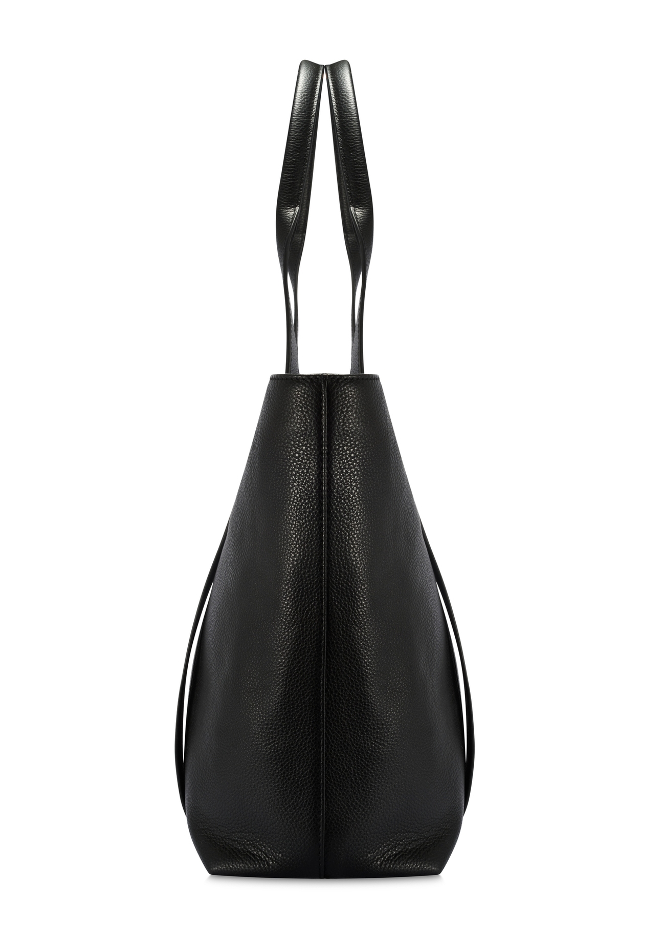 Black elegant women's shopper bag TORES-1200-99(Z25), product view from the side on a white background.