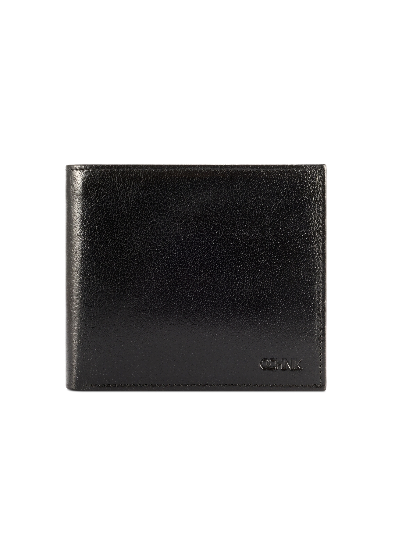 Black men's leather wallet PORMS-0675-99(W26), front product view on white background.